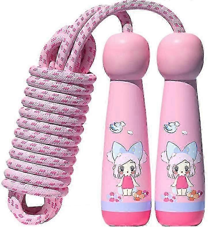 أطفال حبل القفز بمقبض خشبي ، حبل قفز قطني ناعم للأطفال ، تشابك مجاني يوجيا