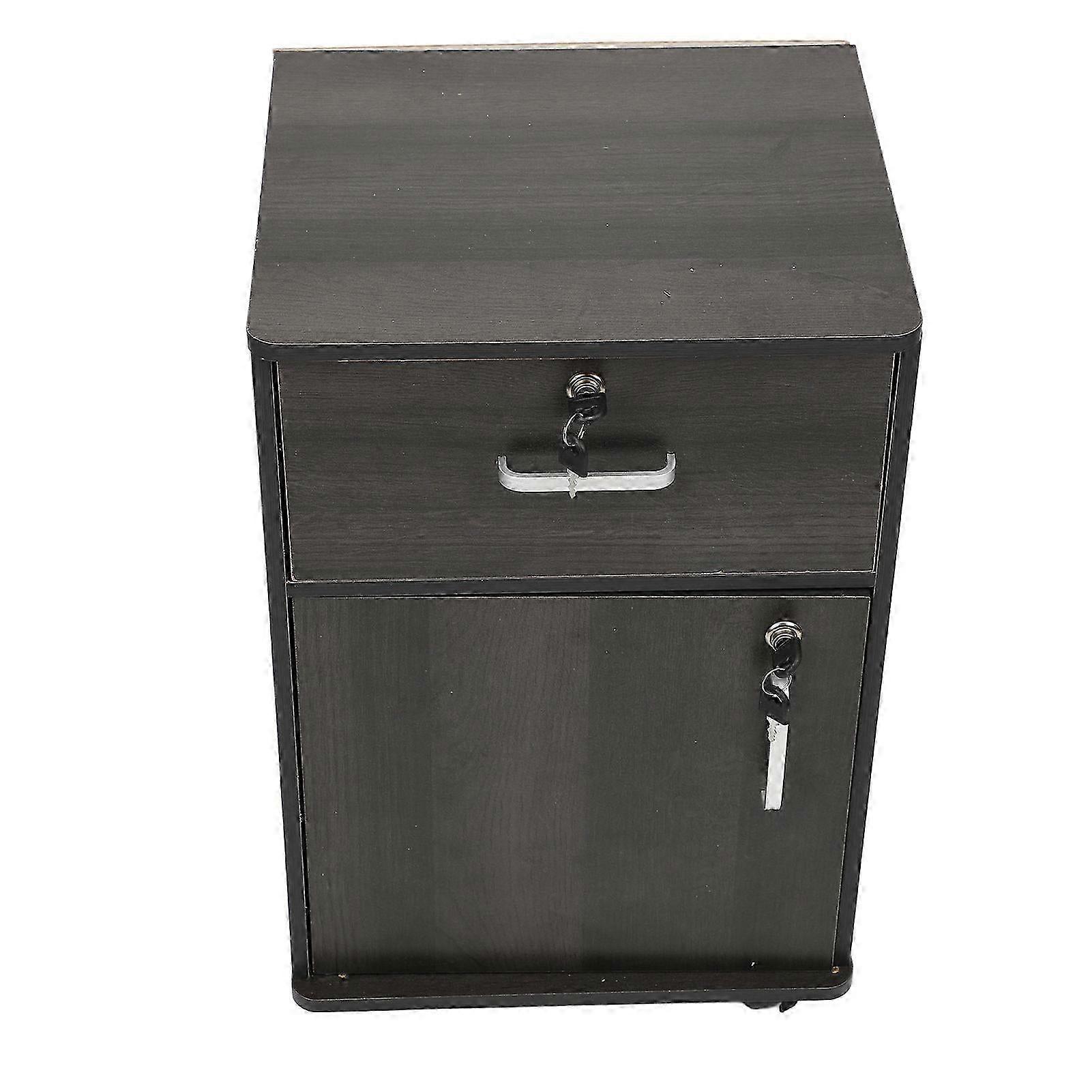 Mobile File Cabinet Multiple Drawers Sturdy Under Desk Rolling File Cabinet With Locks Wheels For Home Office Walnut Color