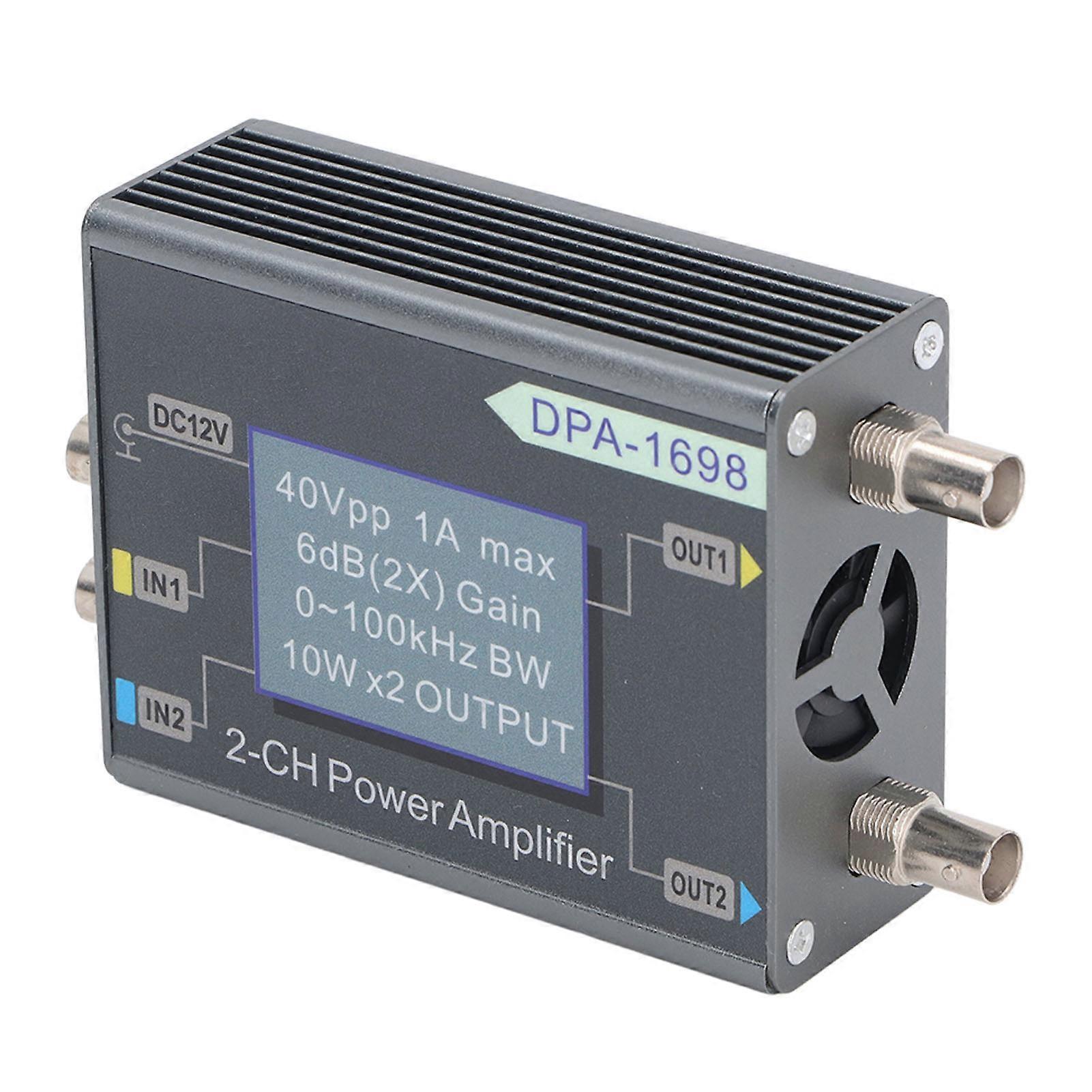 Signal Generator Power Amplifier 0‑100KHz 0‑40Vpp 2CH 10Wx2 DPA1698 High Power Amplifier