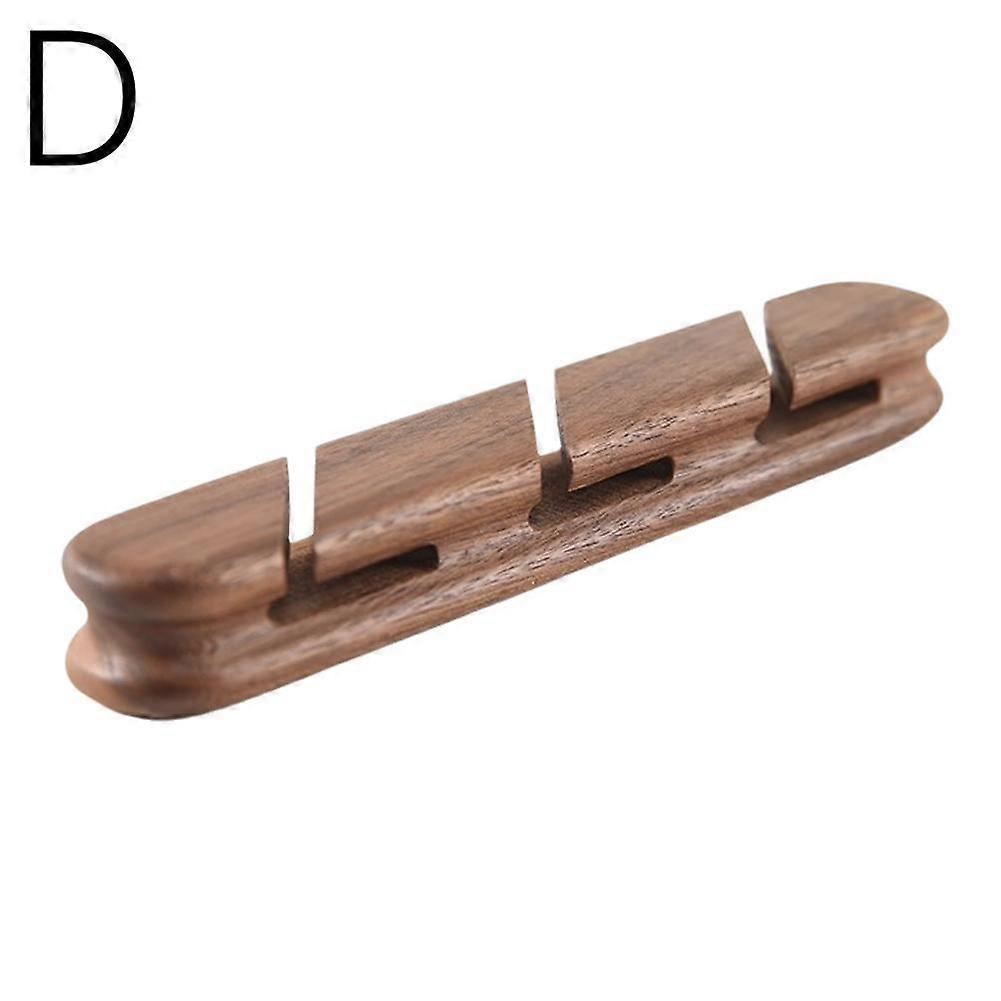 Walnut (D) 3 slots $Solid wood hub cable organizer charging cable headphone data cable arrangement fixed artifact routing fixed card slot buckle