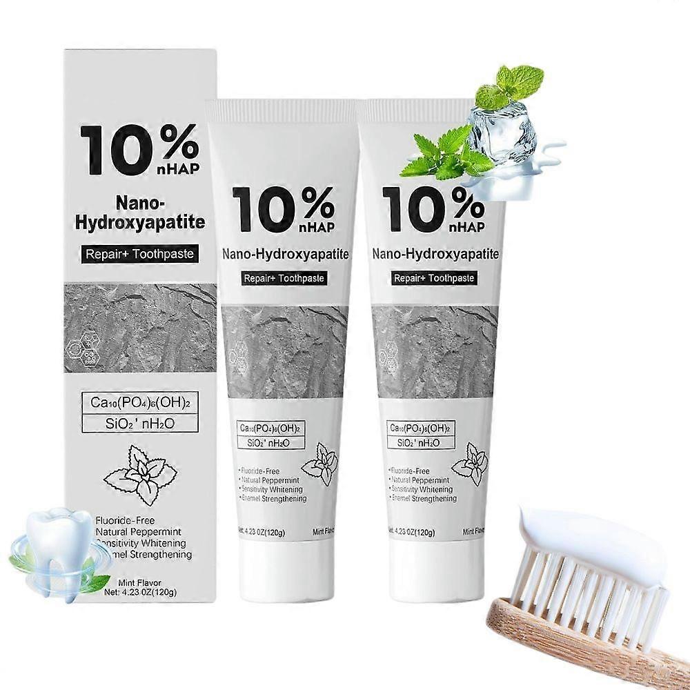 10% Nano-Hydroxyapatite Toothpaste for Advanced Enamel Protection and Tooth Strengthening, Gentle Mint, Fresh Breath, Fluoride-Free Toothpaste for Sen