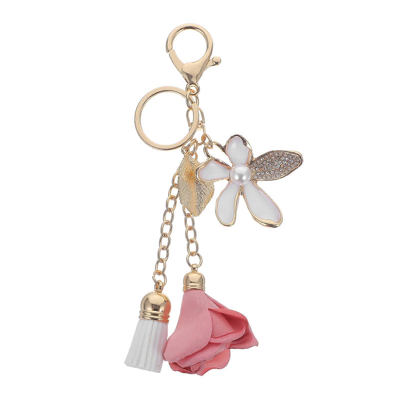 Functional Bag Charms for Girls, Floral Tassel Keychains for Trendy Outfits