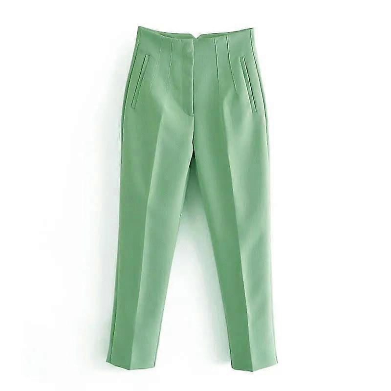 Classic Women's Pencil Pants Spring Basic Solid High Waist Straight Pant Female Casual Slim Ankle Length Trouser