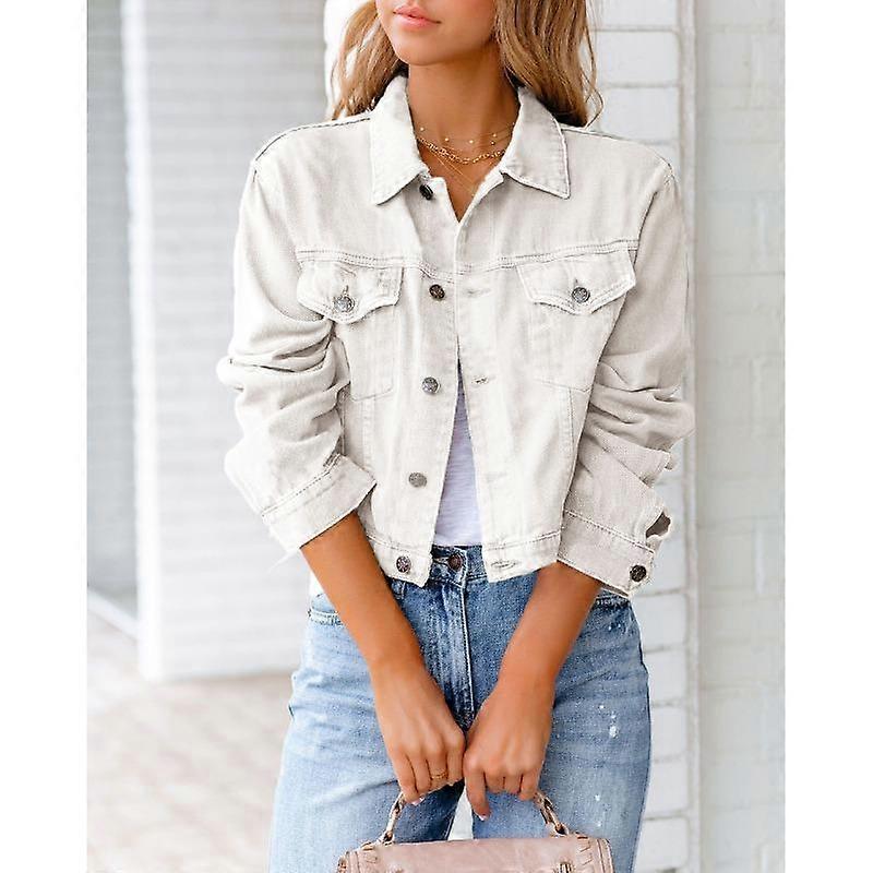 Spring and Autumn Women's Denim Jacket Long Sleeve Jacket Top