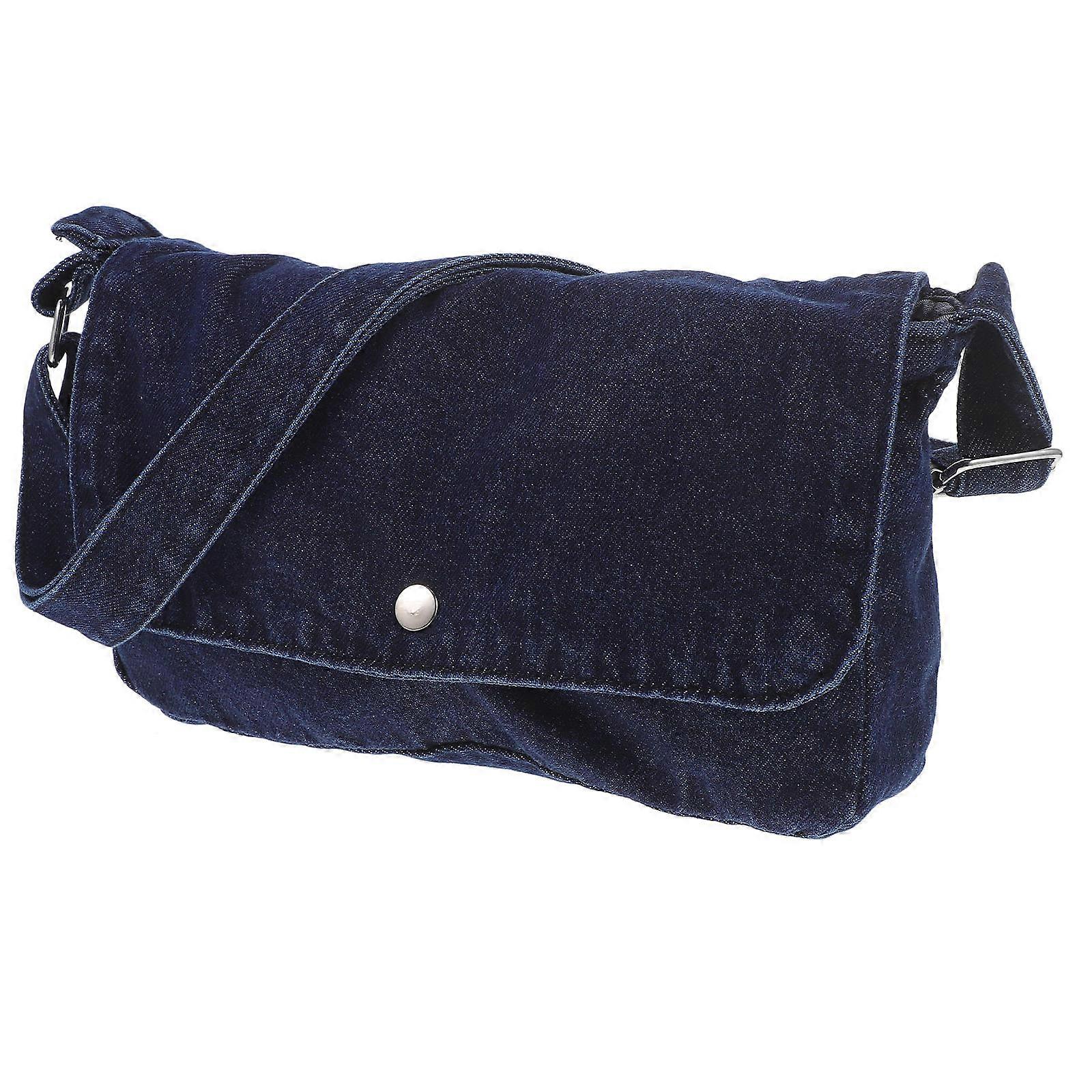 حقيبة كروس بودي من الدنيم غير الرسمي ، حقيبة كتف قابلة للتعديل للمستلزمات اليومية النسائية