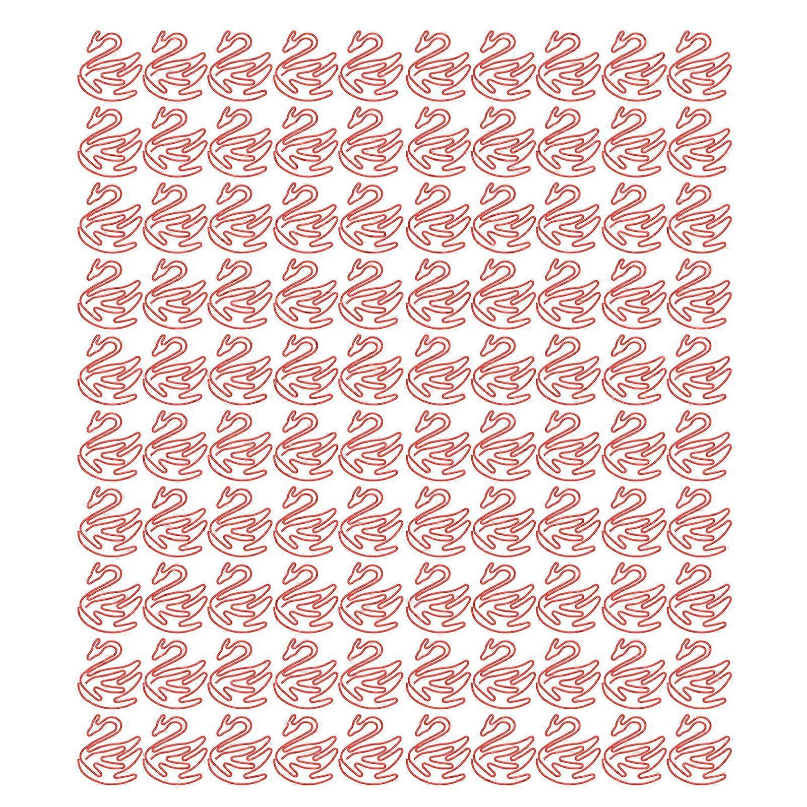 2025 Latest Model  100pcs Swan Shape Paper Clips Plating Process Portable Cute