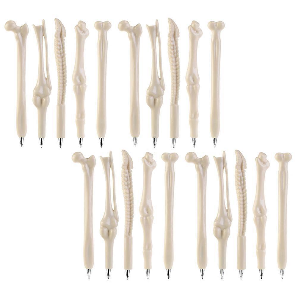 20PCS Halloween Bone Shape Ballpoint Pens, Smooth Writing & Quick Dry Ink, Ergonomic Design, Novelty Stationery for Students & Adults