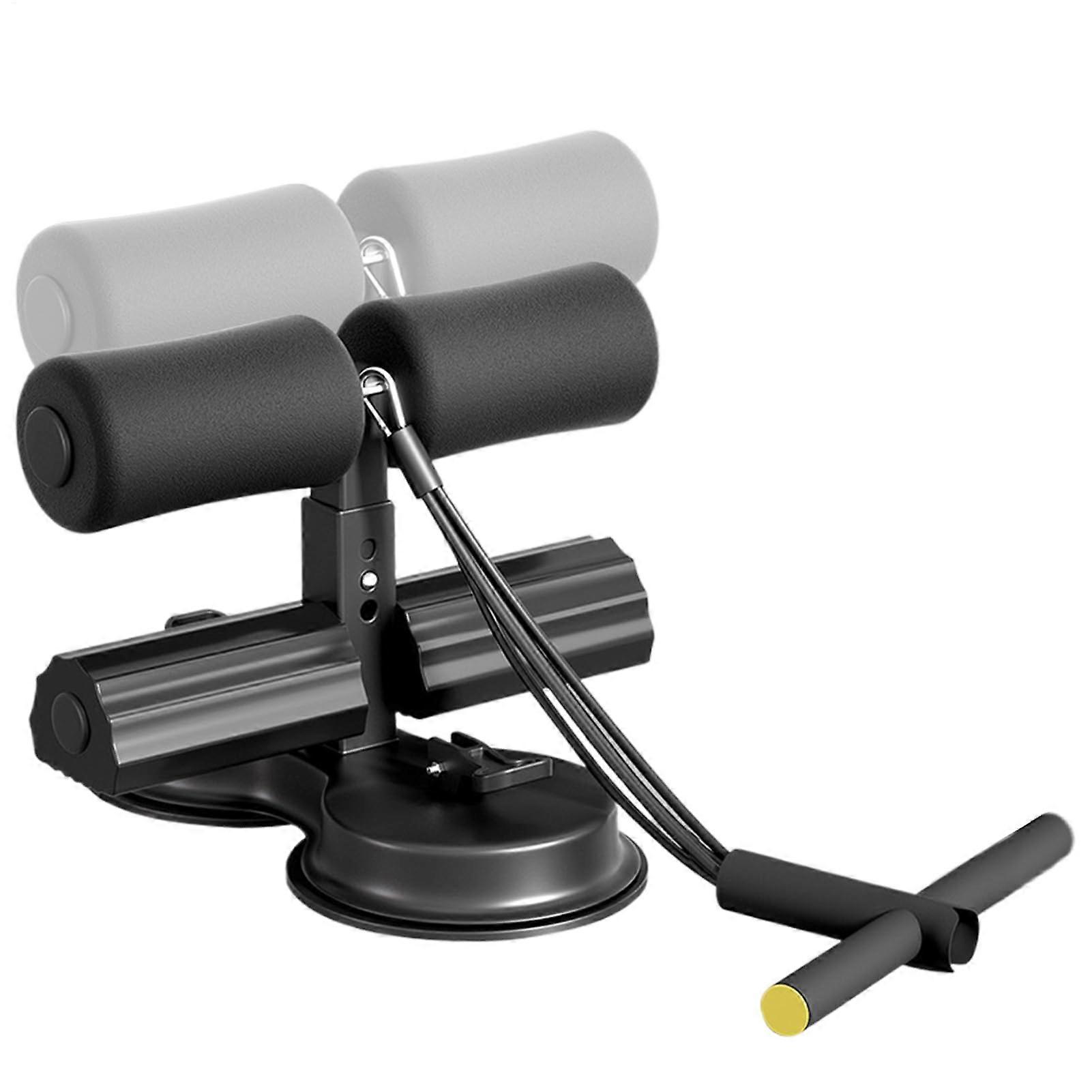 Adjustable Resistance Band Suction Cup AB Exercise Auxiliary, Abdominal Training Aids Black