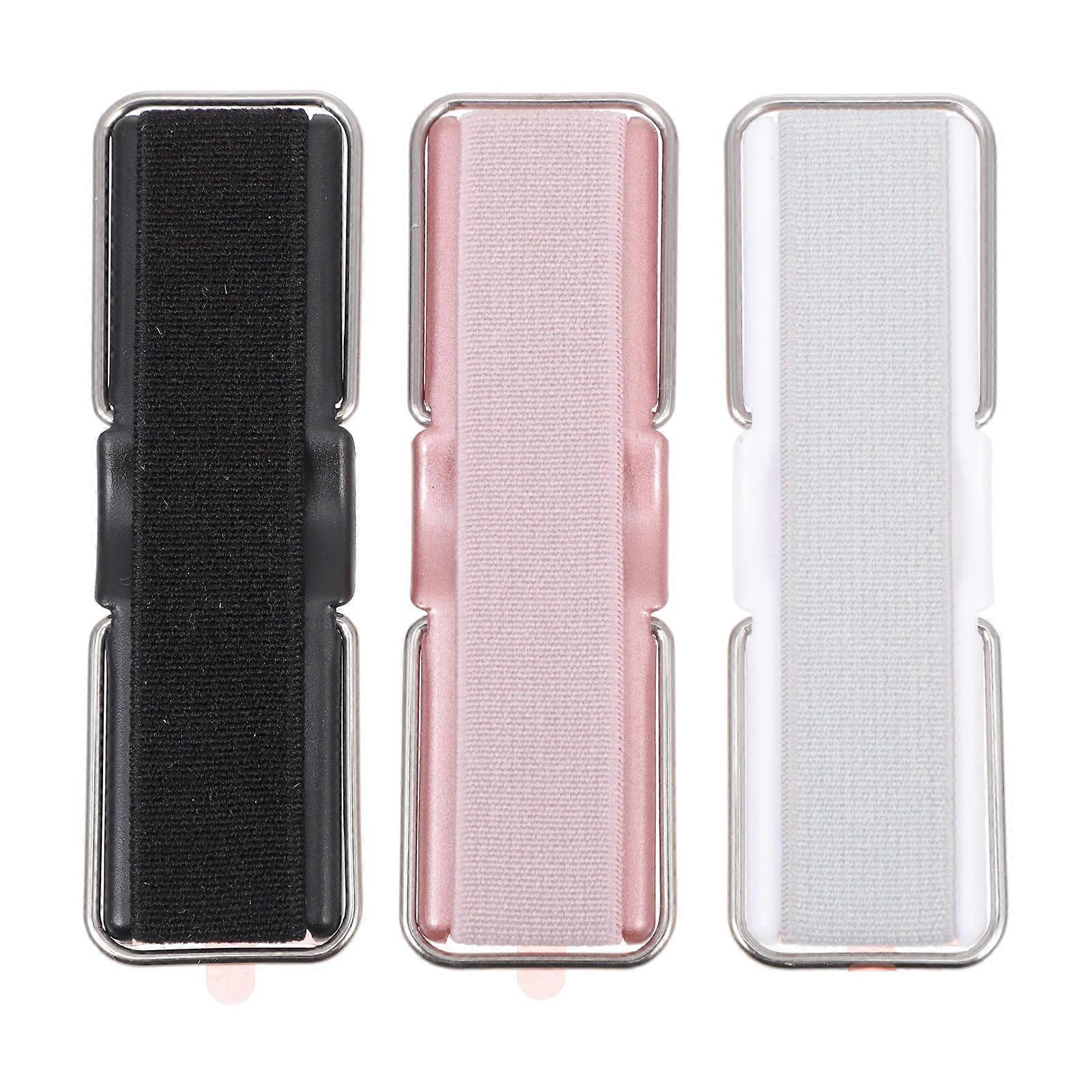 3pcs Non Slip Phone Back Straps with Elastic Bands – Compact Phone Holder Grip for Hands Free Use – Black, White, Rose Gold