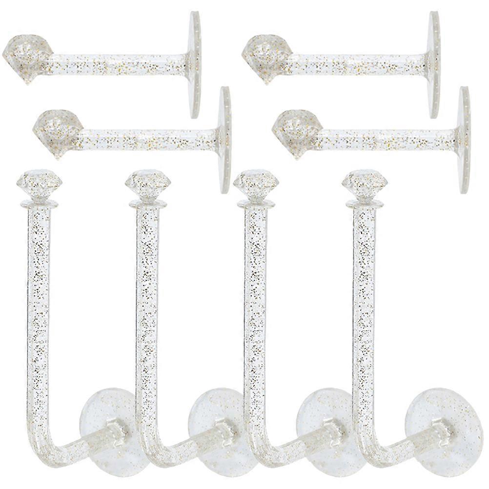 Decorative Hooks For Hanging Wall Hooks Non-Marking Wall Hooks Rectangular Shape Waterproof For Women 8Set