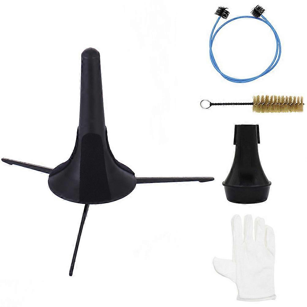 Trumpet Cleaning Kit Valves Brush Stand Glove Multi Color 10.51x10.5x17.5cm Cleaning 1 Set