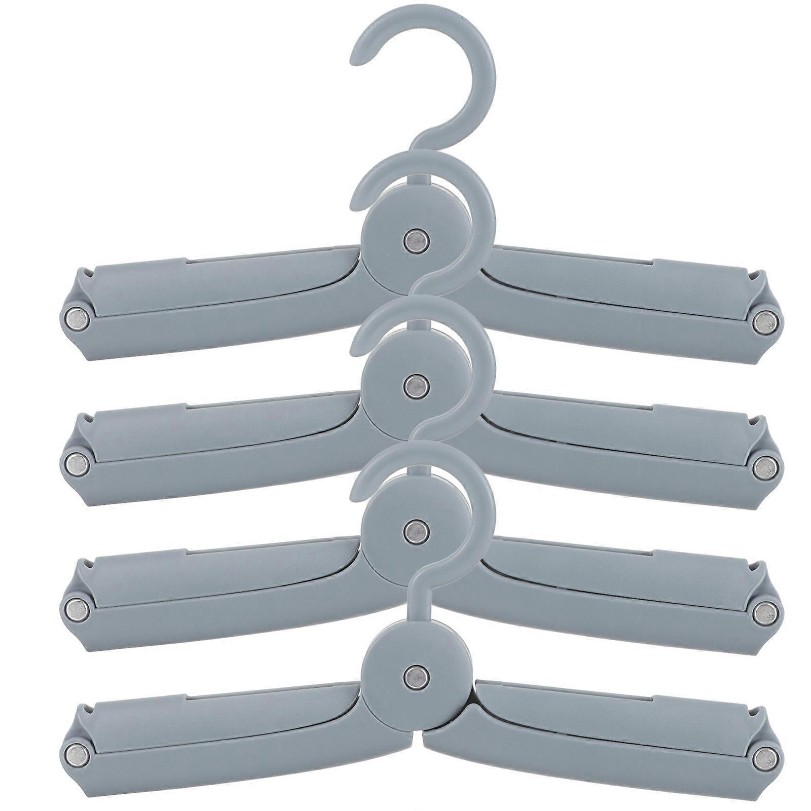 Travel Friendly Folding Hangers Multi-Functional Clothes Drying Rack Dormitory Use 4Set