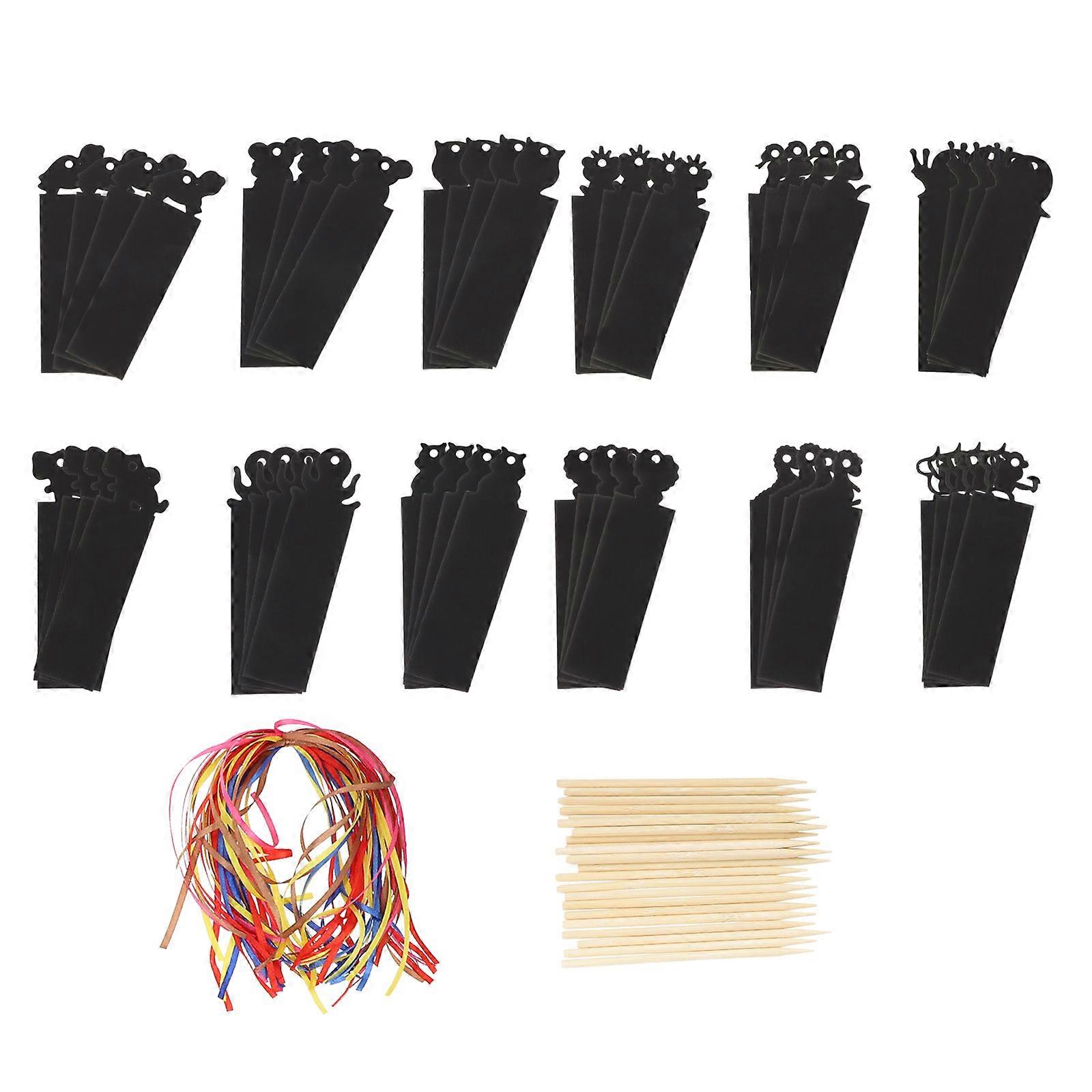 キッズブックマークレインボースクラッチペーパー動物ブックマークアソートカラー16X4.3X0.1CM動物の形1セット