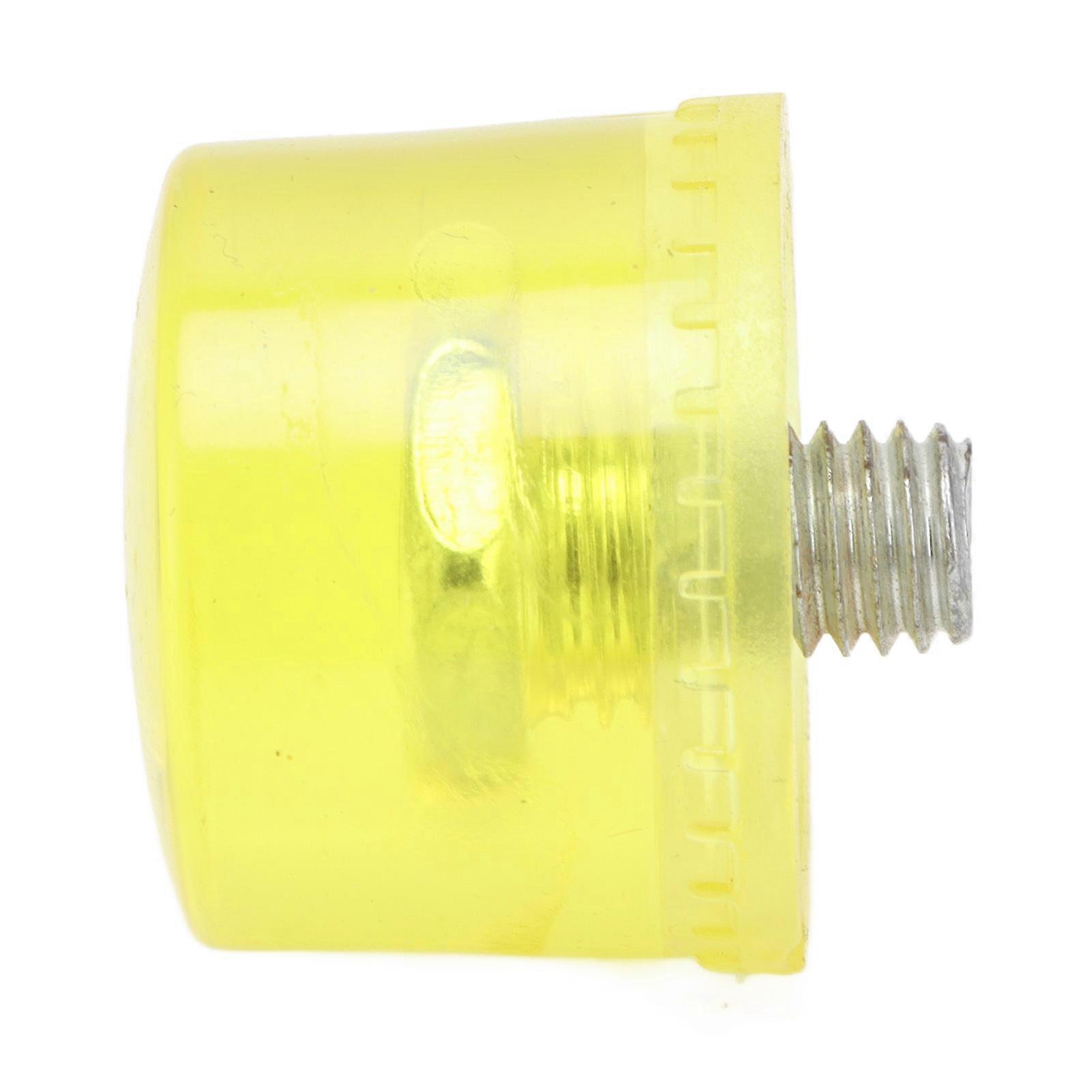 5pcs M8x1 Replacement Rubber Hammer Heads Kit, Soft Striking Tips, Transparent and Yellow, Φ35mm