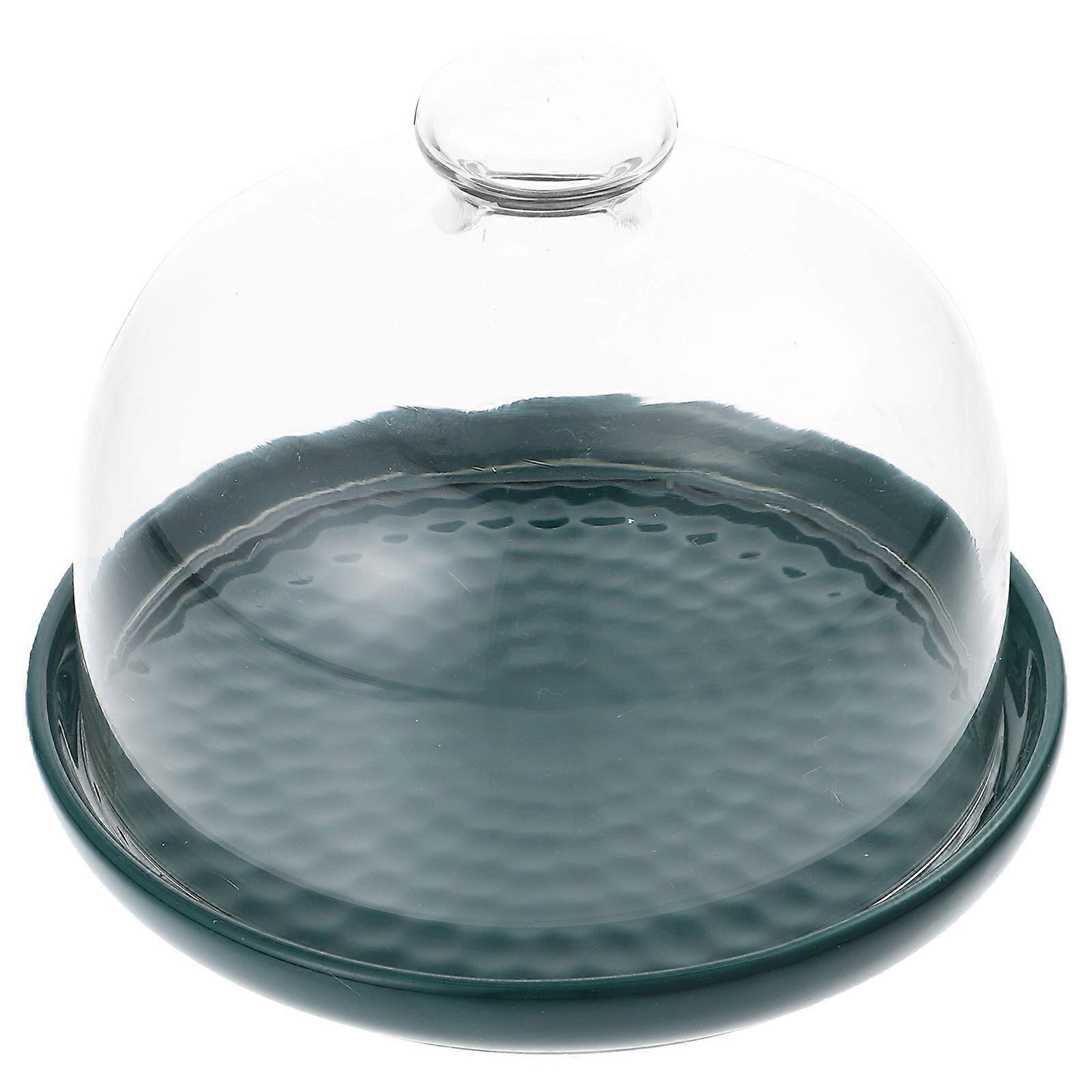 Pastries Display Square Ceramic Dessert Plate for Kitchen Green 1Set