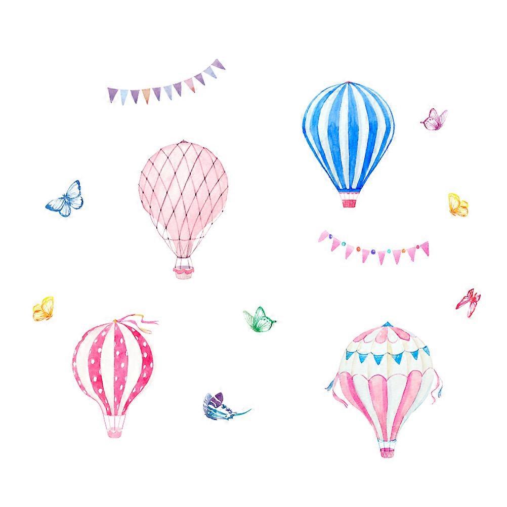 PVC Hot Air Balloon Wall Decals for Nursery – Easy Apply & Remove, Suitable for Smooth Surfaces, Tiles, Windows, and Closets