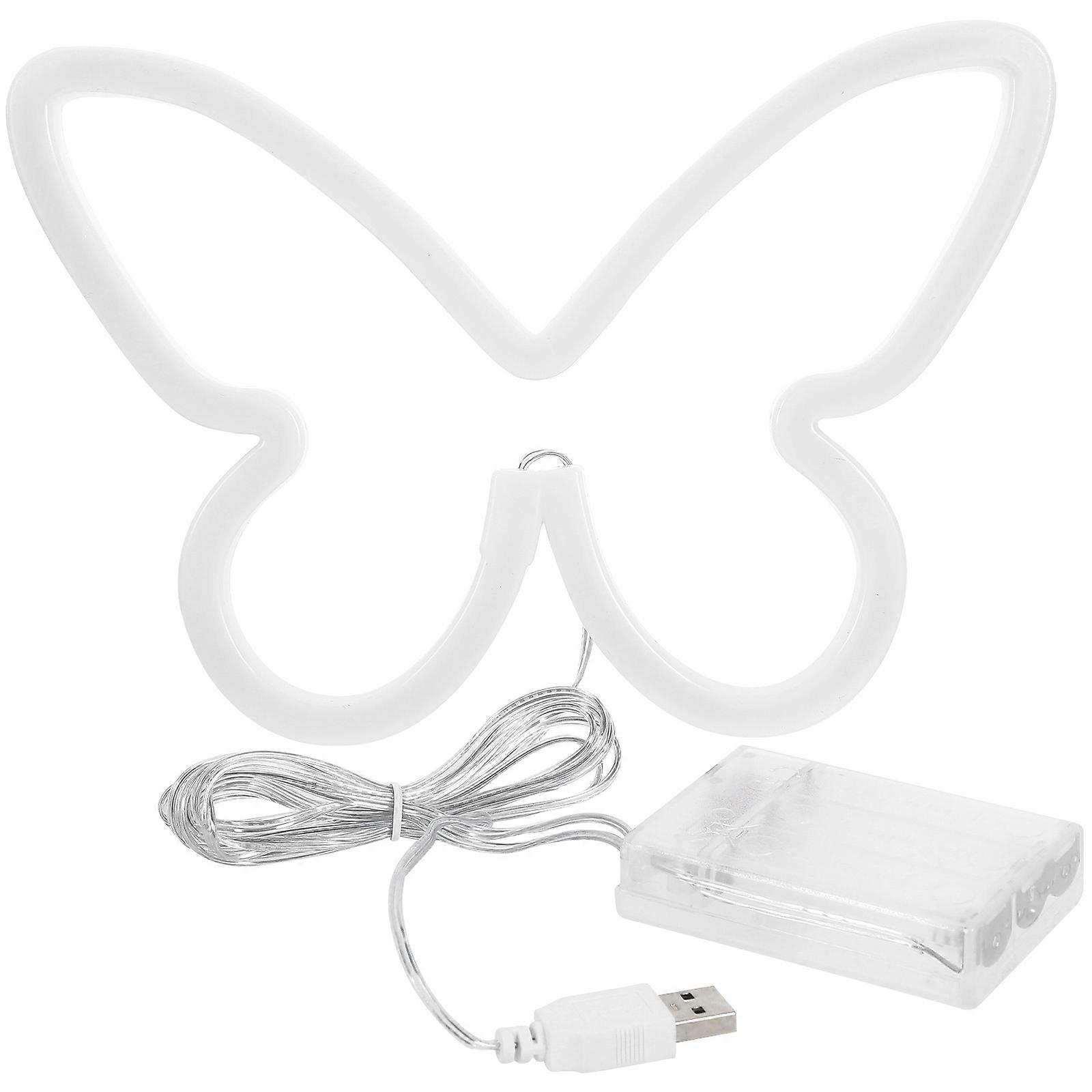 Cute Neon Signs For Bedroom Butterfly Led Lights Compact Style Home Users 22.8x15.5cm 1 Set