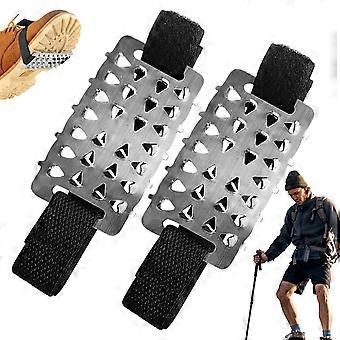 Ice Cleats with 26-Tooth Stainless Steel Design, Adjustable Elastic Band and Compact Size
