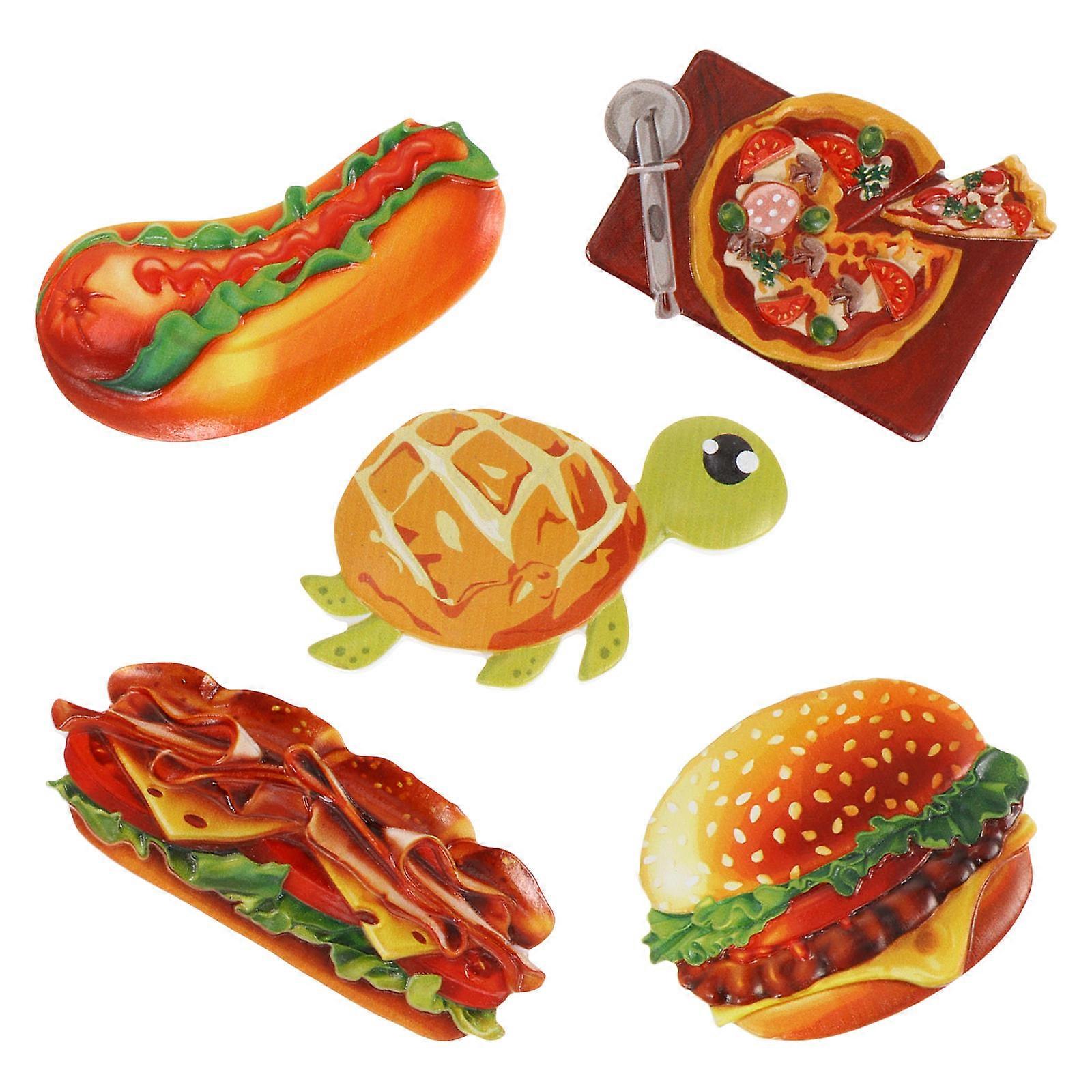Assorted Color Magnetic Stickers with Adhesion for Decor Made of Synthetic Material 5 Pieces