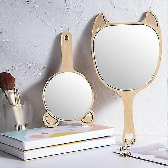 Hand Mirror Creative Shape Multipurpose Smooth Edge Practical Cartoon Small Handheld with Ear for Girl
