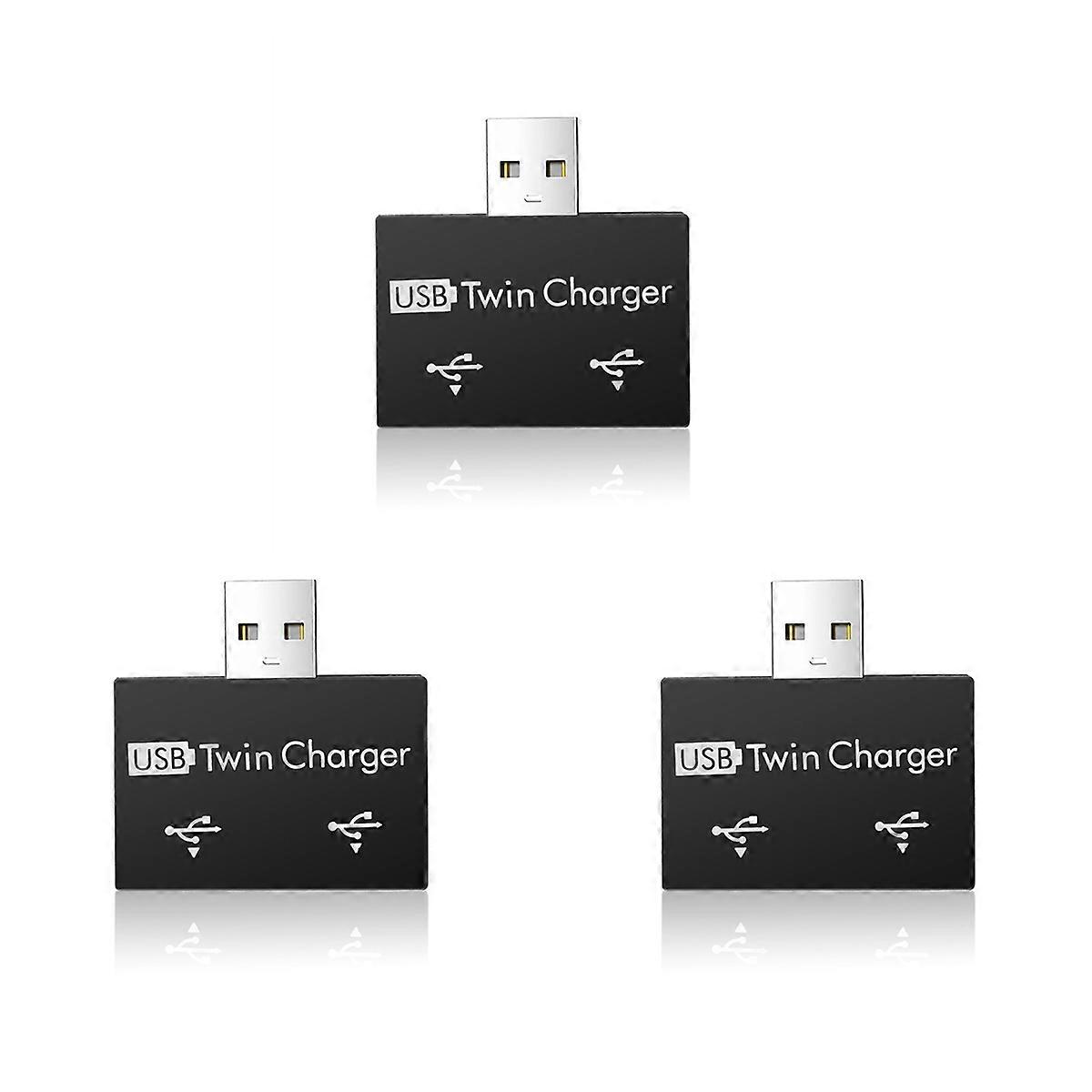Portable Mini USB Hub To 2 Port Charger Hub Adapter USB Splitter Dual USB Charging Extender for Phon