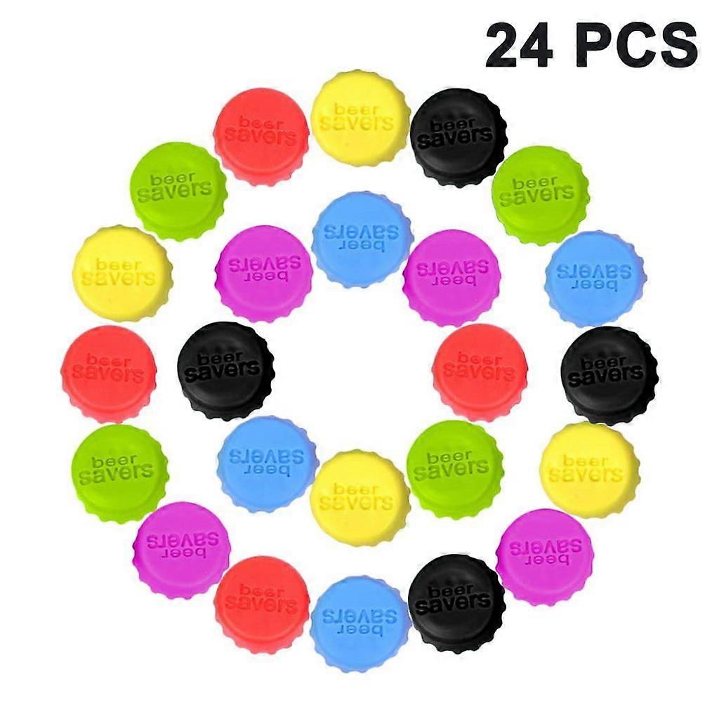 Silicone Bottle Caps, 24-Piece