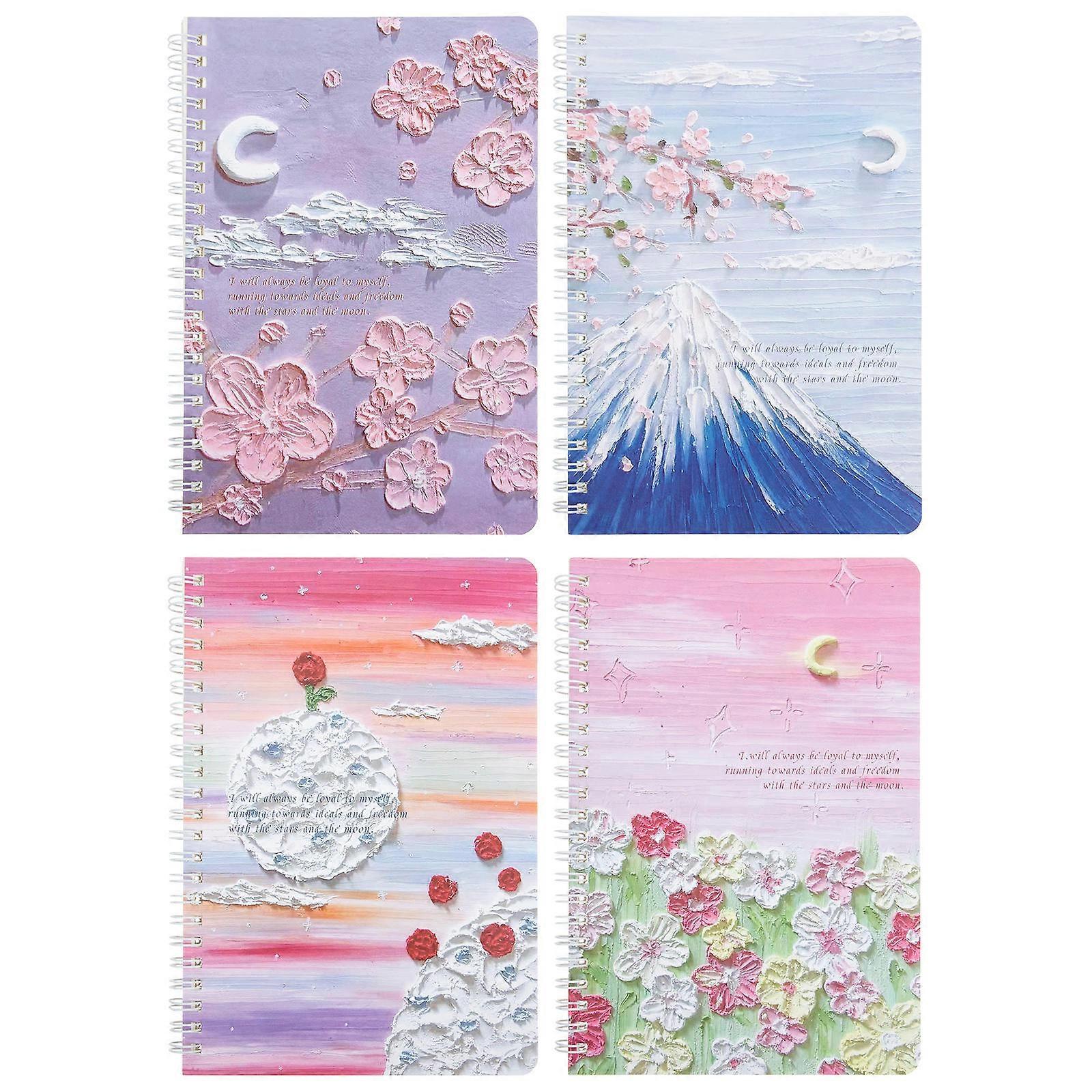 4pcs Spiral Notebooks for Students   Thick Cover Lightweight Journals for Daily Use, Note Taking and Classroom Planning   Random Color
