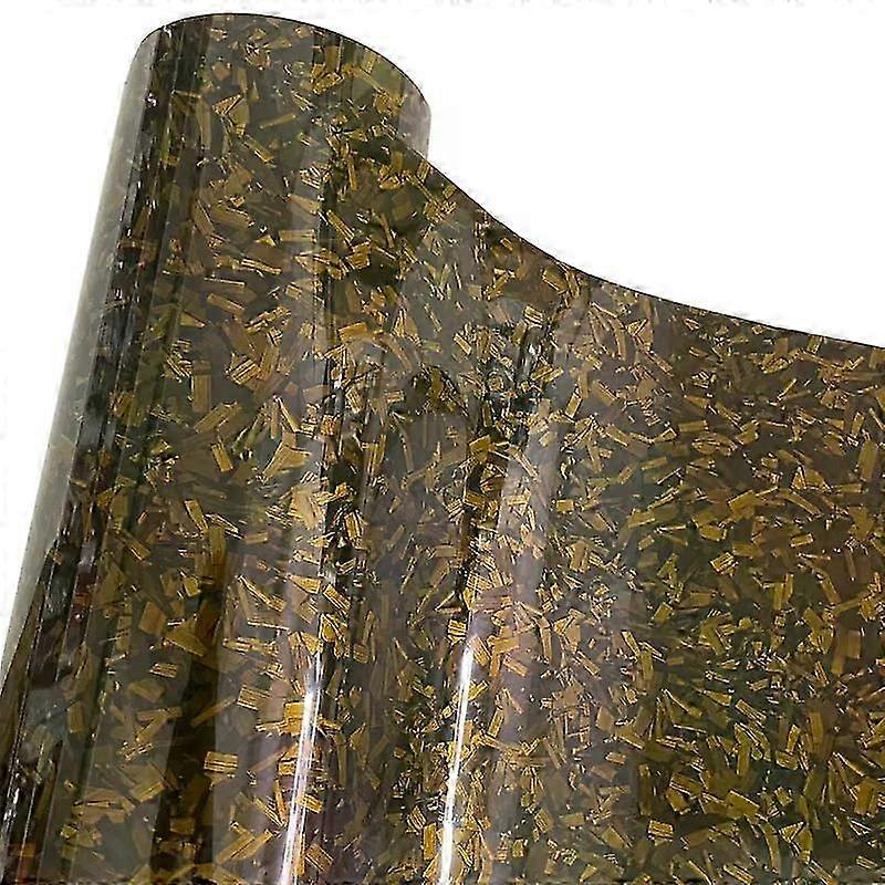Rouleau d’emballage en vinyle de fibre de carbone forgée PET brillant de qualité supérieure Autocollant auto-adhésif pour film d’habillage de voiture de véhicule