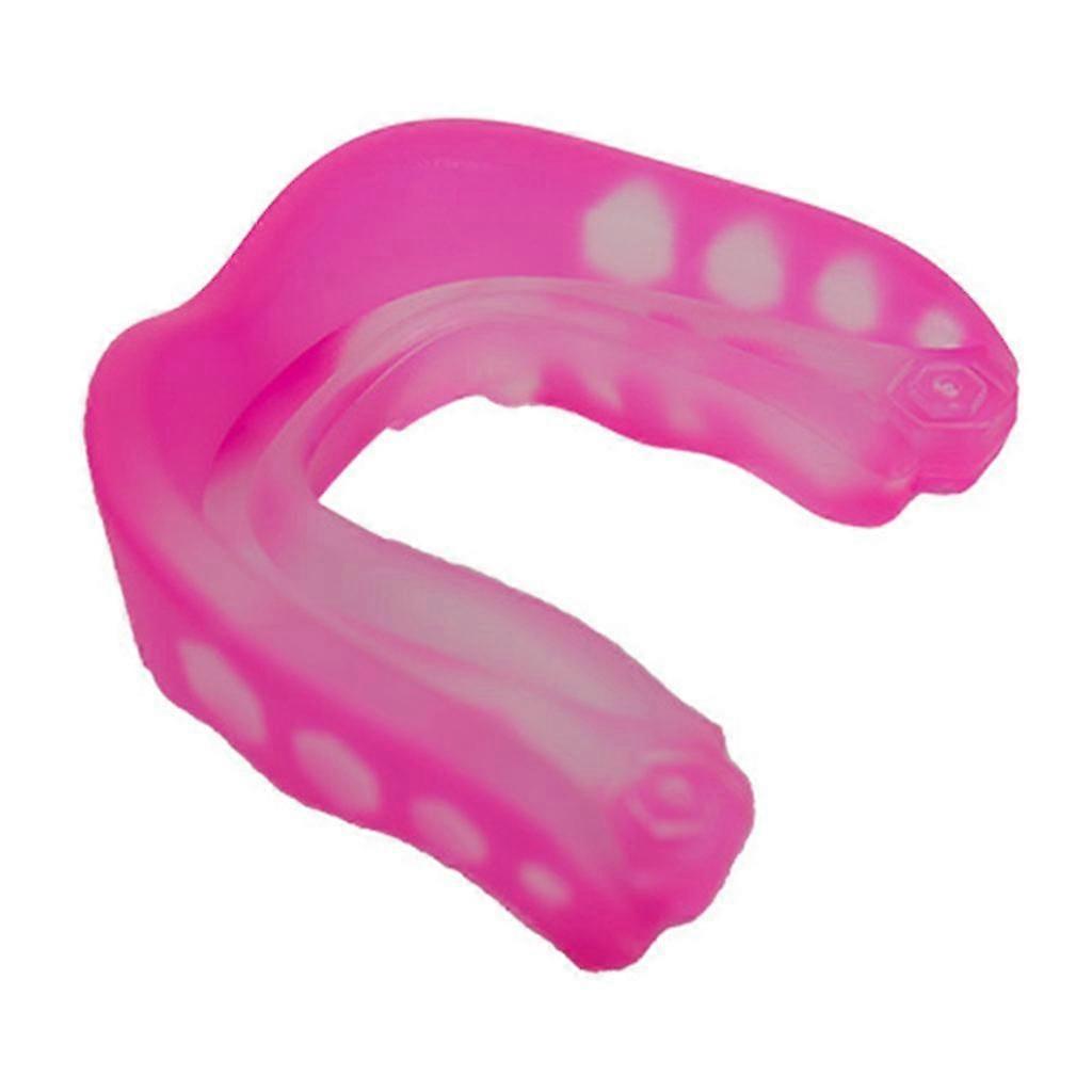 1 piece of professional boxing and Sanda sports mouth guard with box, wear-resistant shaping and fighting training mouth guard, pink with box