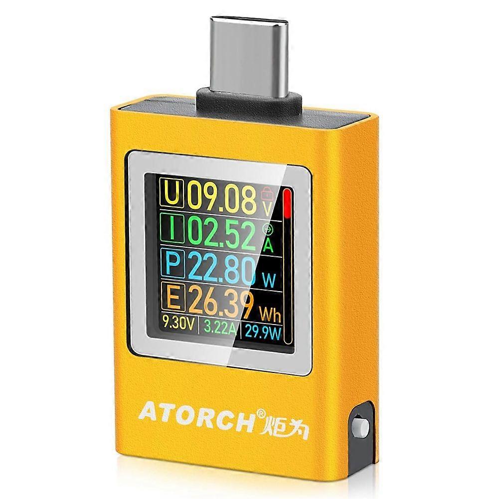 Tester ATORCH USB C Miernik mocy, tester typu C Multimetr cyfrowy 4-50V 0-12A Tester prądu napięcia Detektor napięcia B