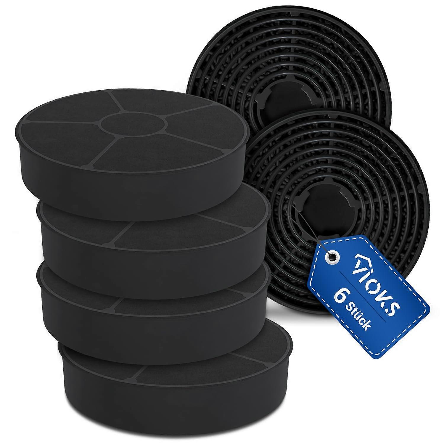 Respekta Carbon Filter Cooker Hood Replacement 105mm Diameter Activated Carbon Filter MIZ0058 PKM CF130 Compatible 6 Pack