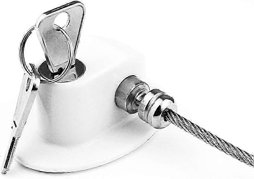 Refrigerator lock with keys - Rustproof - Strong 3M adhesive (Zinc, white)