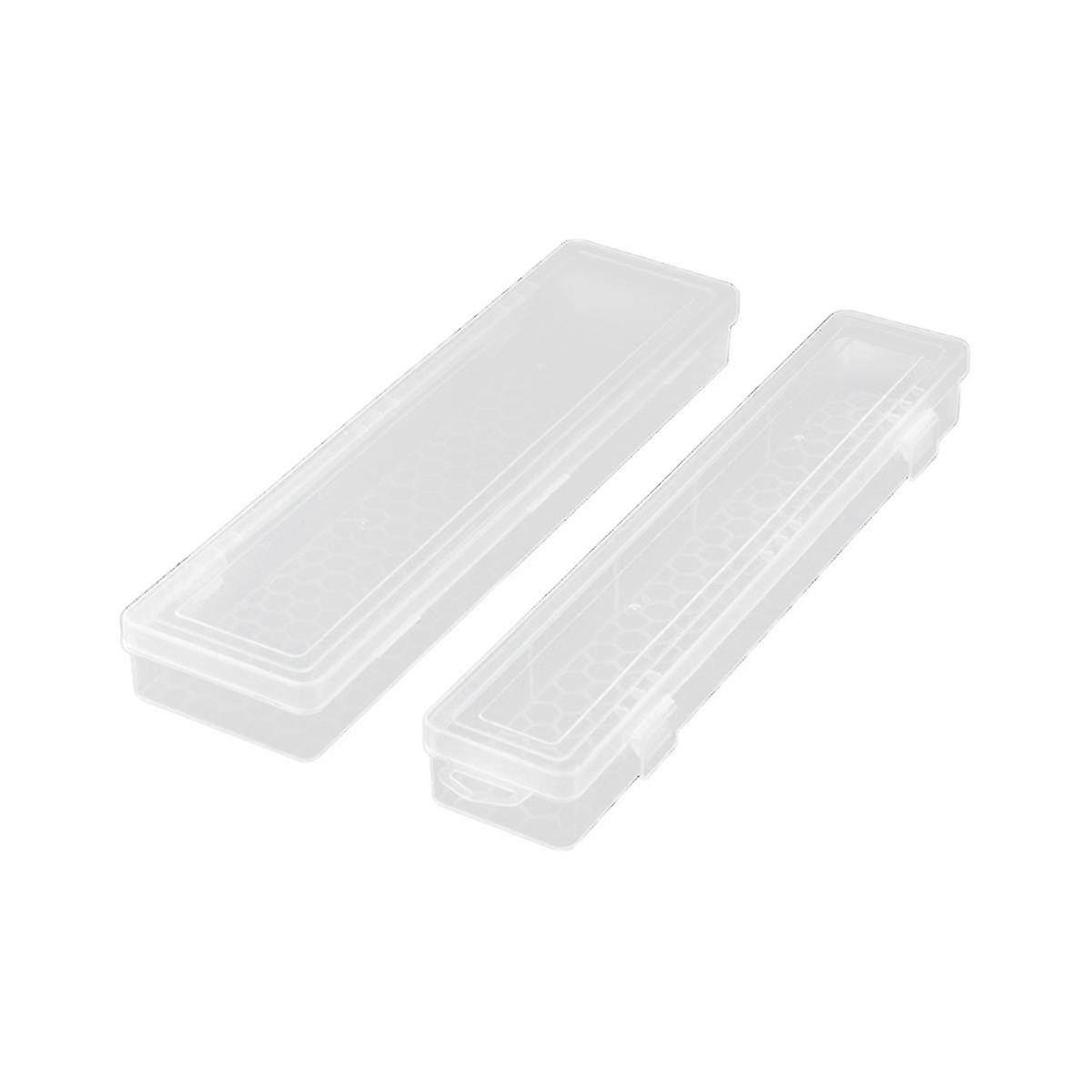 2Pcs Transparent Plastic Storage Box for Soldering Iron and Hardware Tools