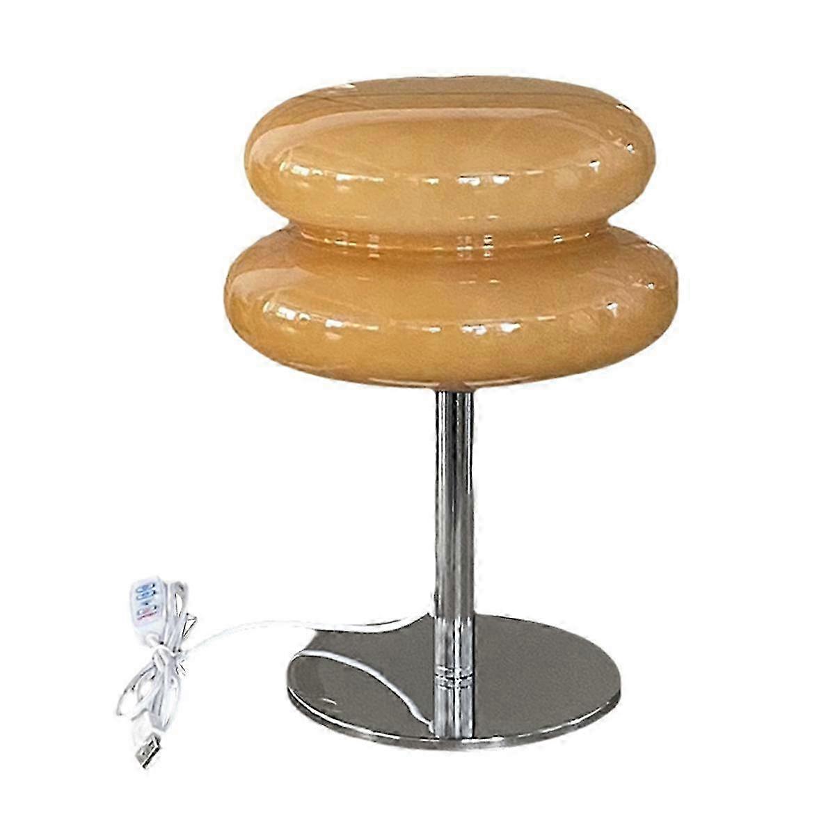 Mid Century Modern Mushroom USB Desk Lamp with Trichromatic Dimming for Living Room Atmosphere