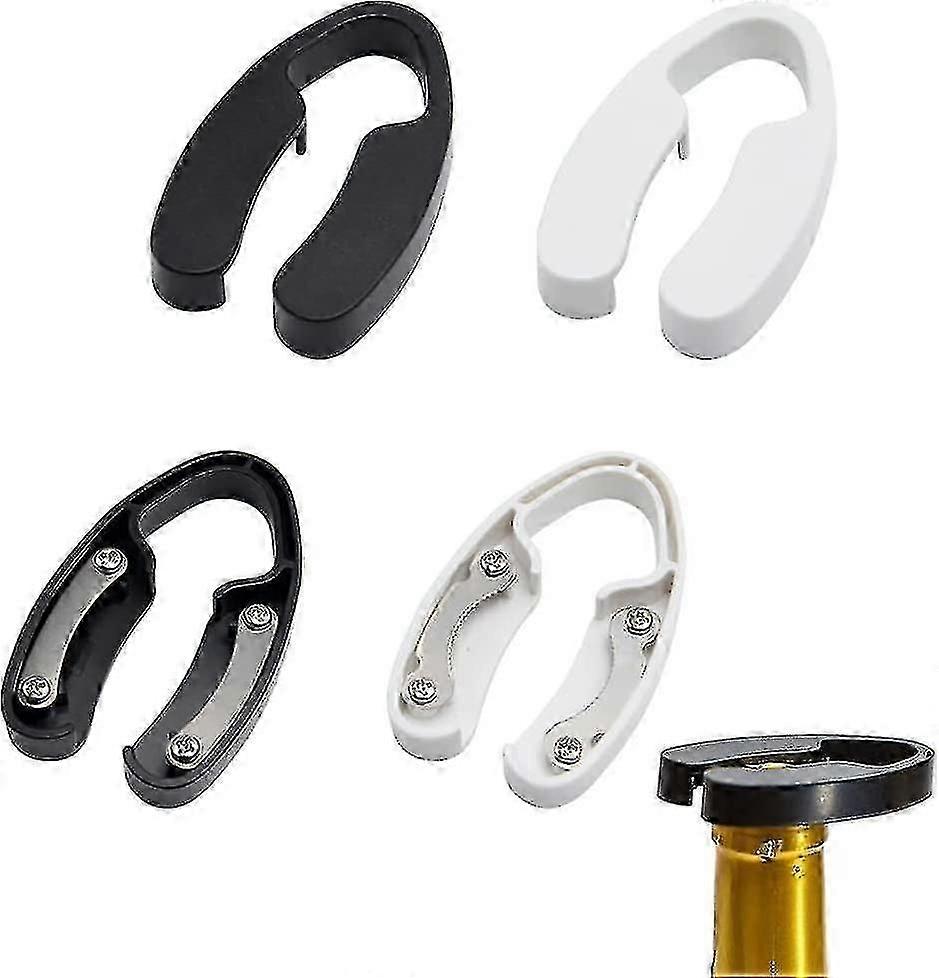 Handheld Wine Foil Cutter Tool with 4 Wheels, Plastic Foil Remover Accessory for Wine Enthusiasts (2 White + 2 Black)
