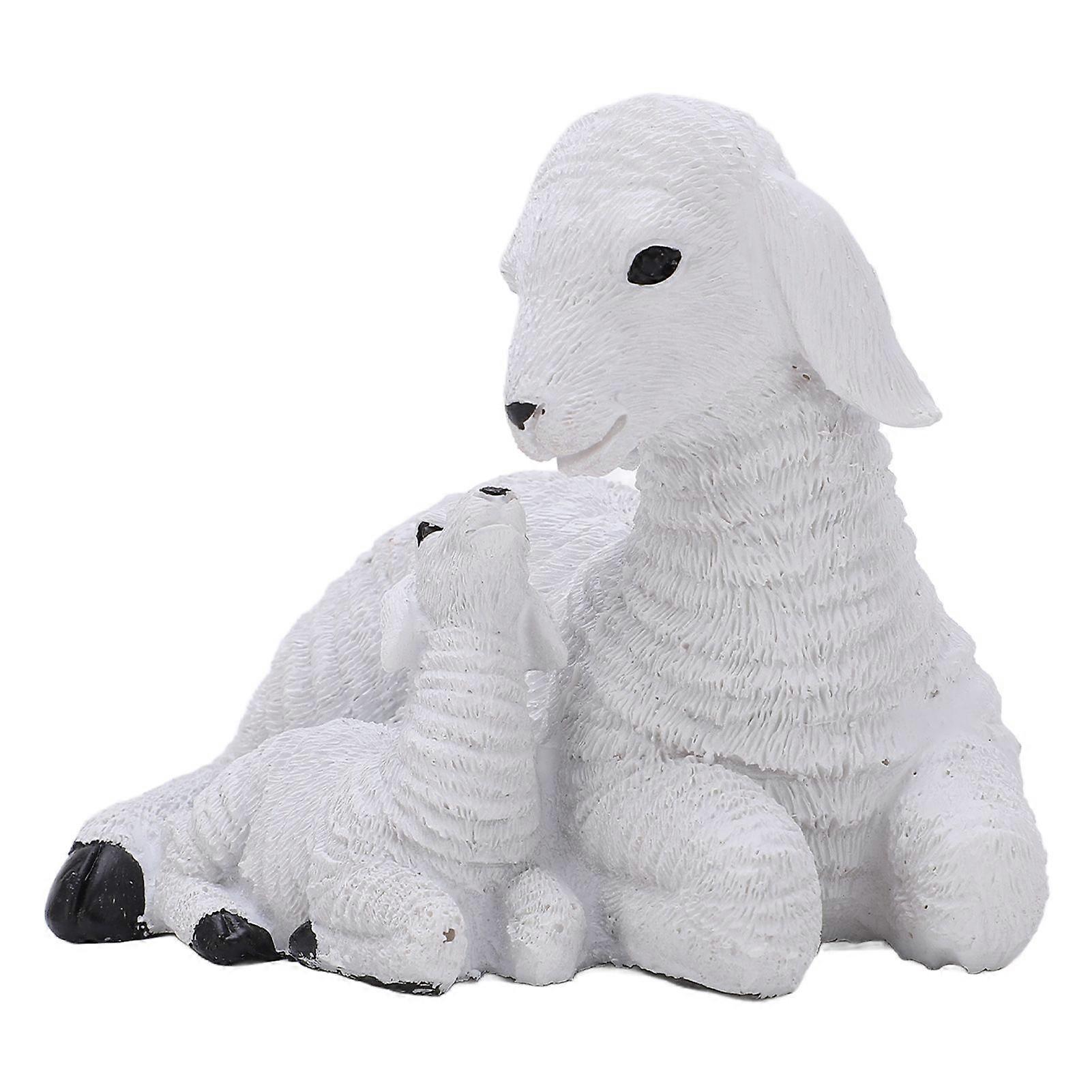 2025 Latest Model Sheep Figurines Rustic Style Distressed Look Resin Material