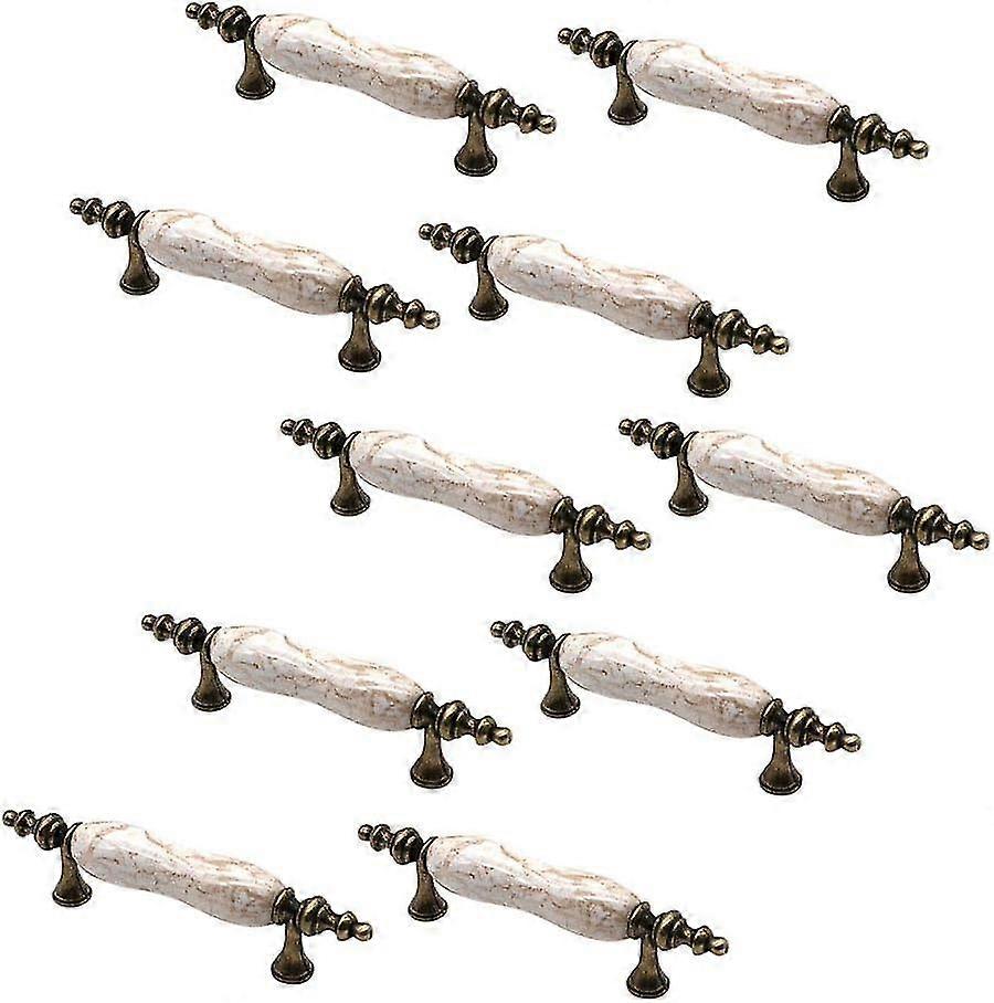 Vintage Ceramic Handles - 10pcs Zinc Alloy, 120mm, Cabinet Knobs