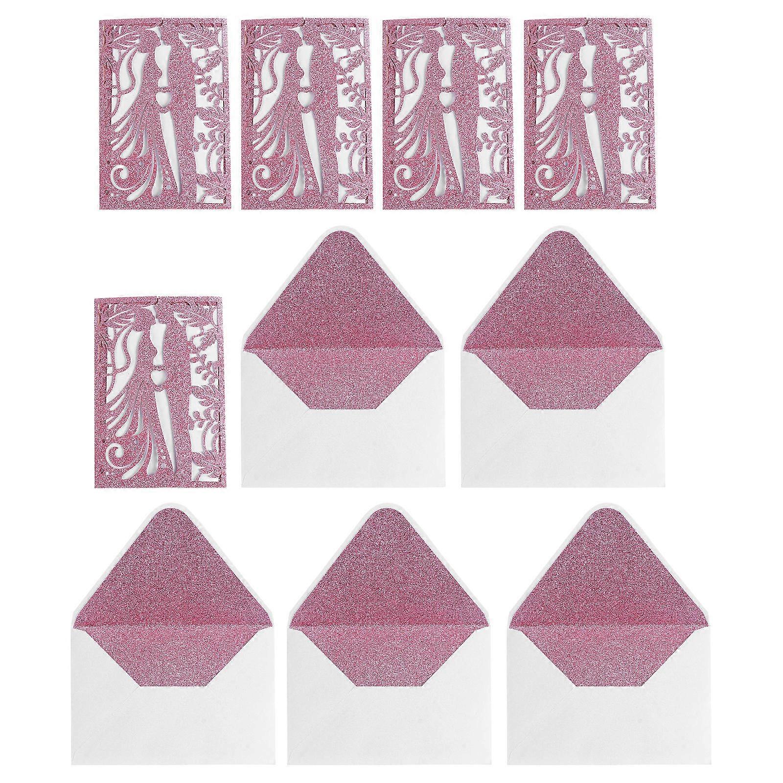 Elegant Invitation Card Bride Groom Lovely Paper Invitations Use For Placing Information 19x13cm 5Pcs