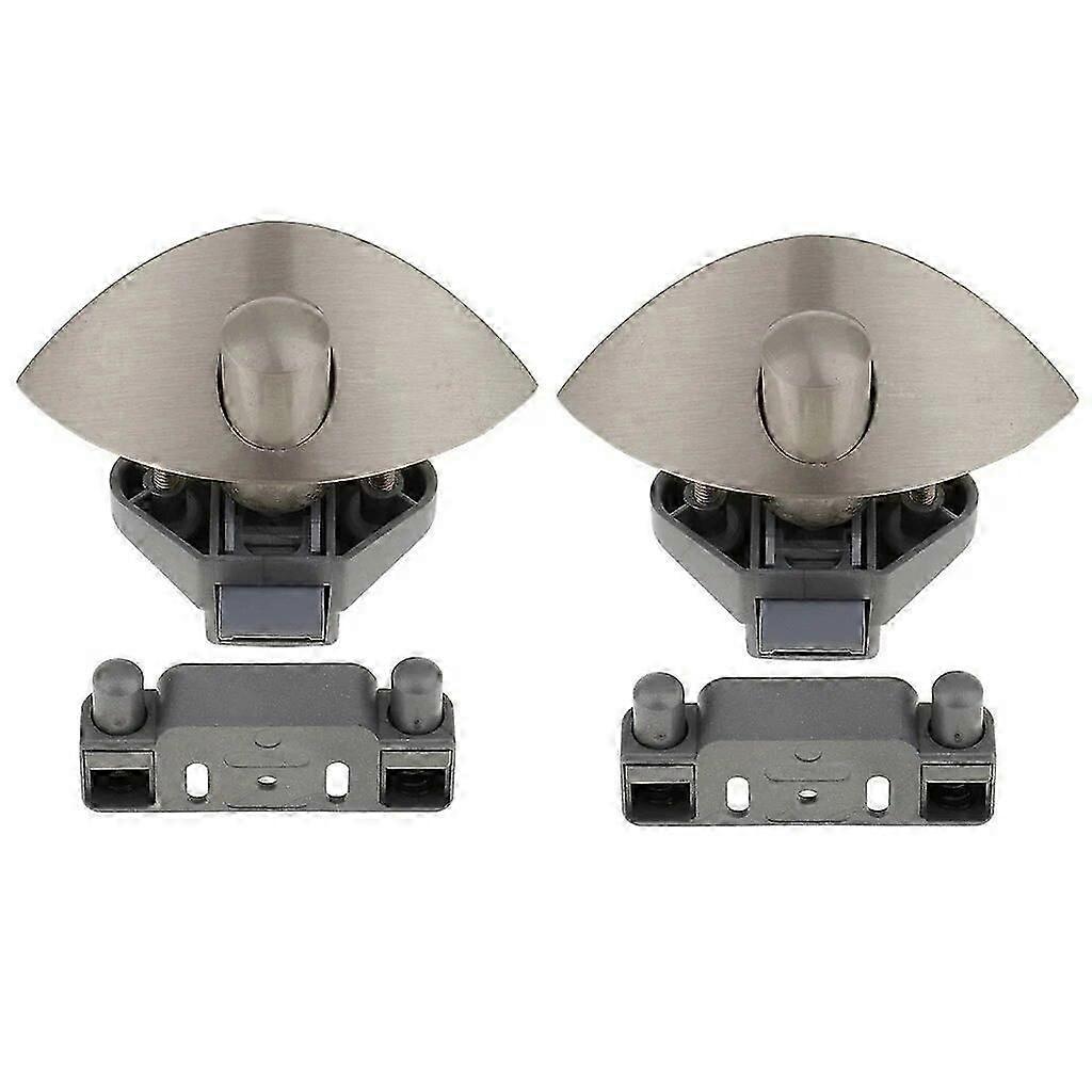 2PCS HALF MOON PUSH BUTTON CATCH LOCK CUPBOARD DOOR KNOB CAMPERVAN CARAVAN MOTORHOME