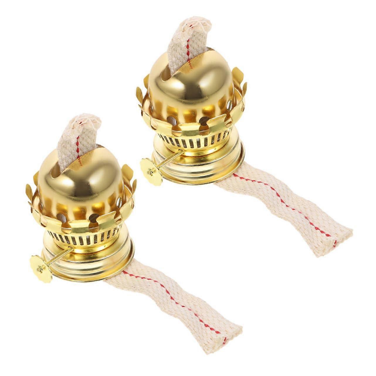 2 pieces Retro Oil Lamp Kerosene Lamp Replacement Burners With Wick For Classic Oil Lamps And Hurricane Lamps Practical Lamp Oil Extender For Projects