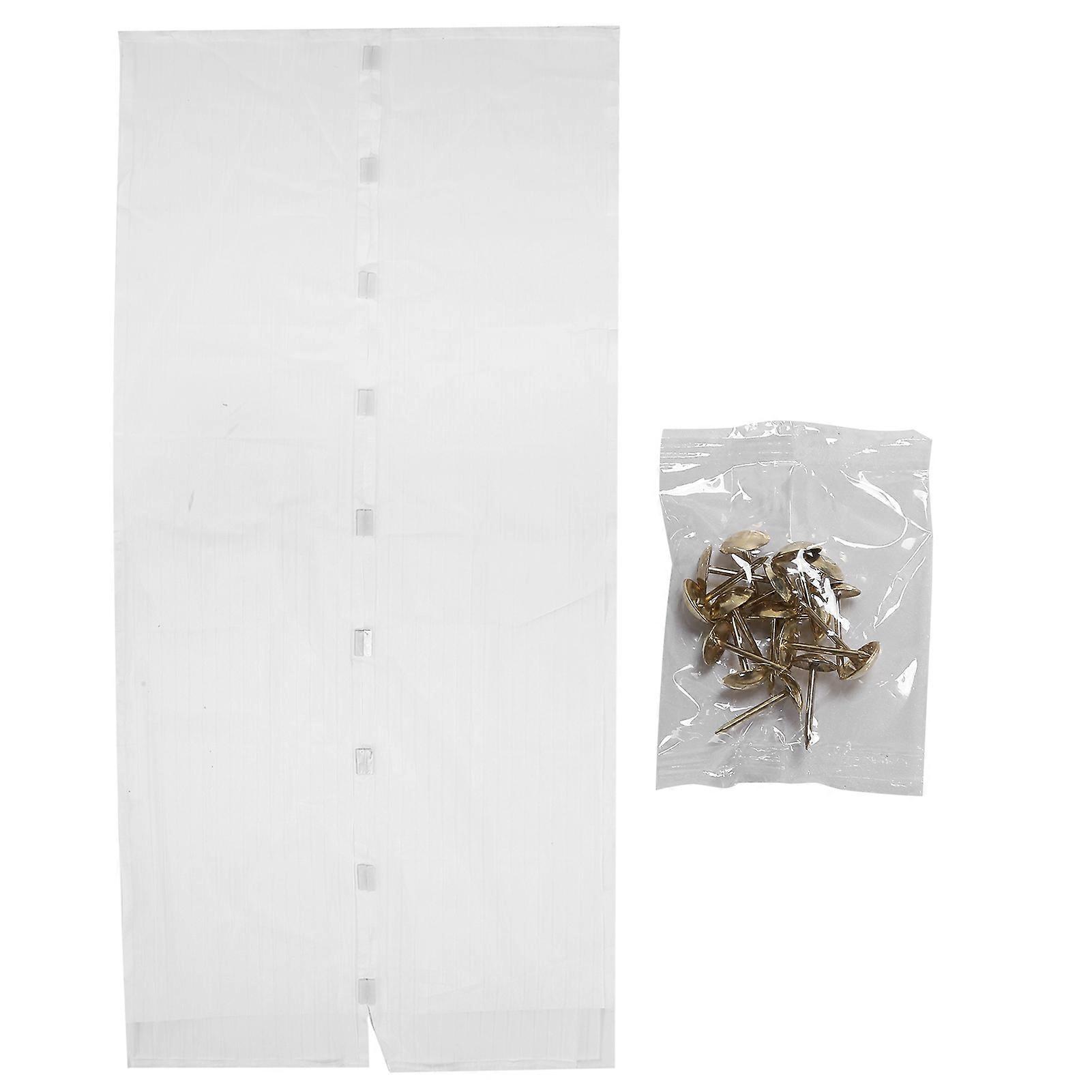 210x100cm Door Magnetic Closure Automatic Full Frame InsectProof Vertical Mesh Screen Door(White )