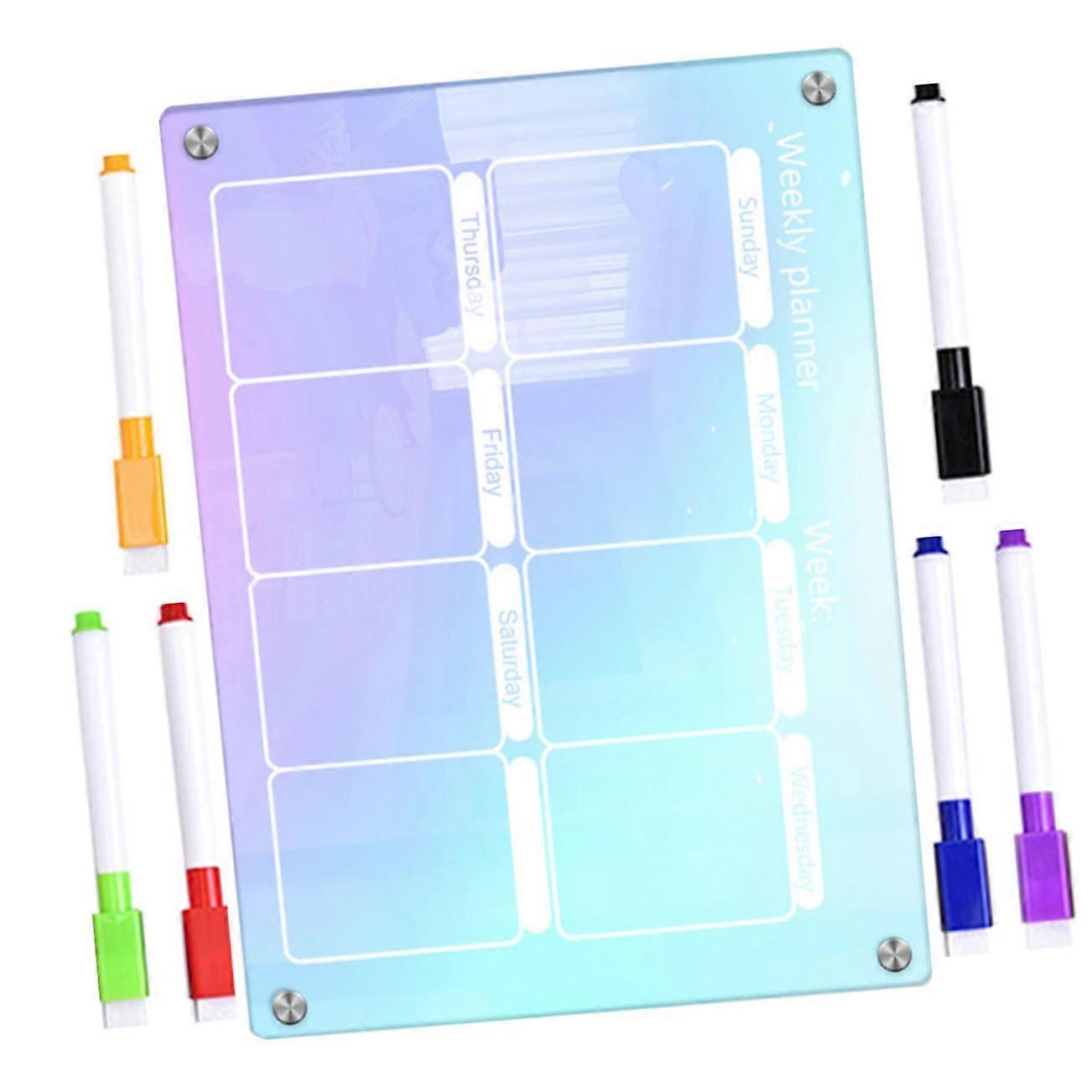 1 Set Magnetic Weekly Planner with Wipeable Design for Refrigerator