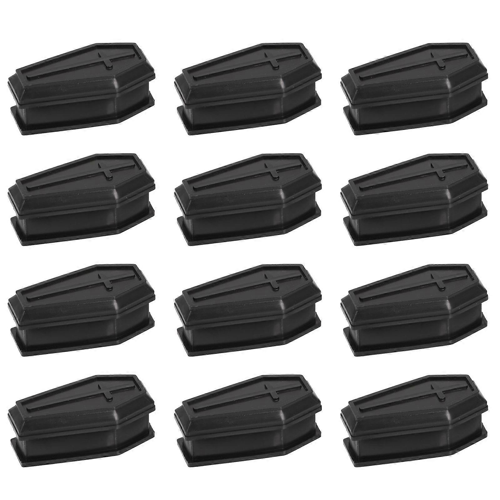12pcs Halloween Coffin Treat Boxes Creative Candy Boxes for Halloween Party Decorations, Scary Props & Festive Fun