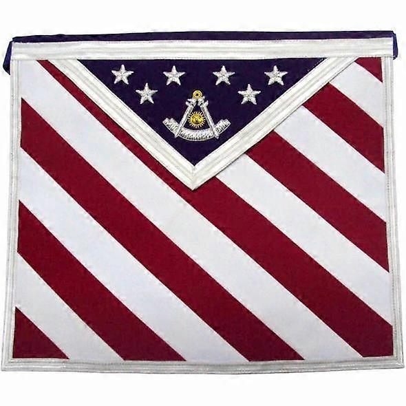 Hand Embroidered U.s Past Master Masonic Apron