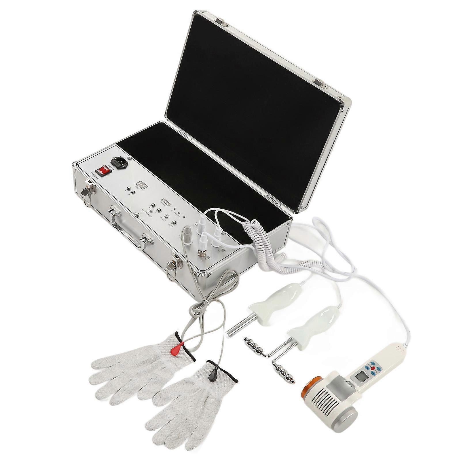 Electrodes Skin Lifting Machine Improve Circulation Facial Tightening Device with BIO Gloves Hot Cold Hammer 110‑240V US Plug