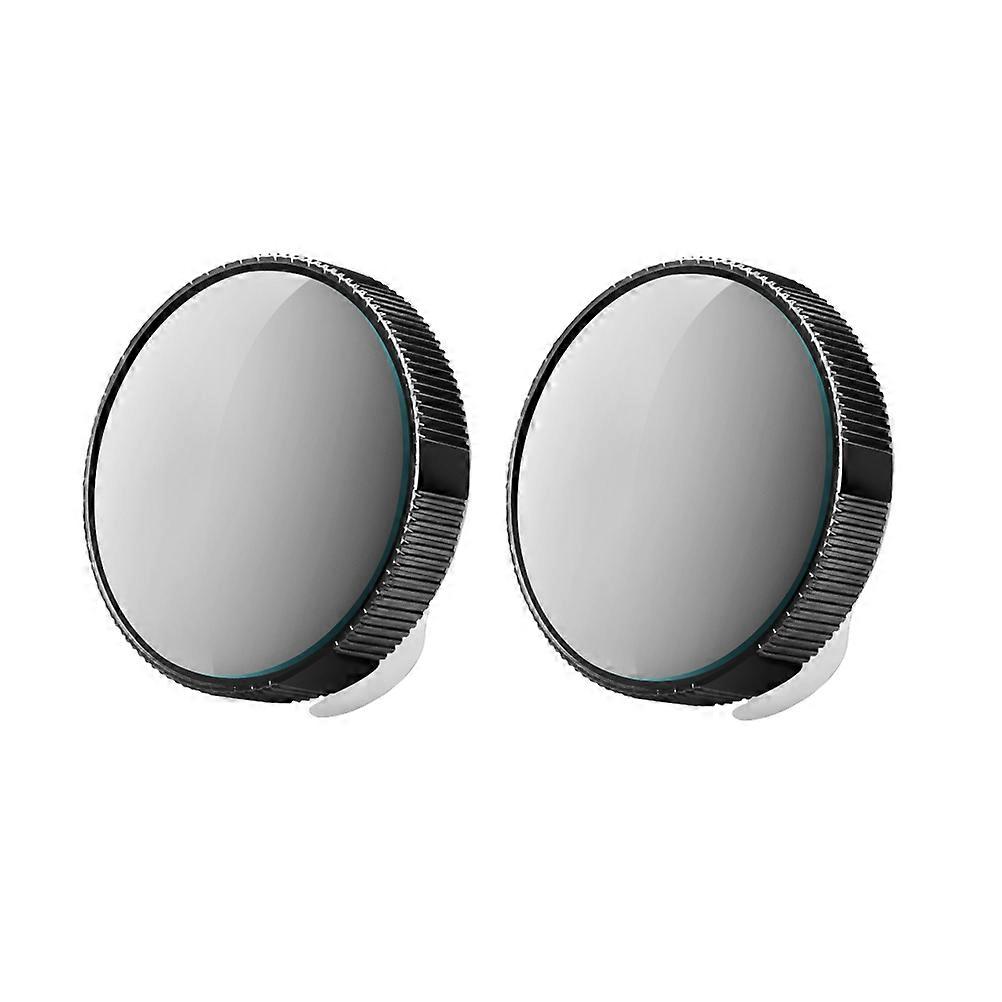 Wide Angle Convex Rearview Mirror Car Coverage Thread Design Absorbing Black 2Pcs