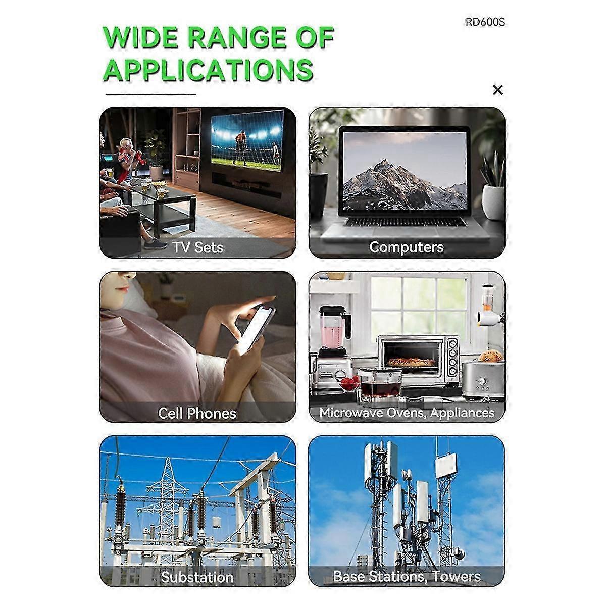 Rd600s 3-in-1-Tester für elektromagnetische Strahlung Tragbarer tragbarer Radiofrequenz-Feldtester Portab