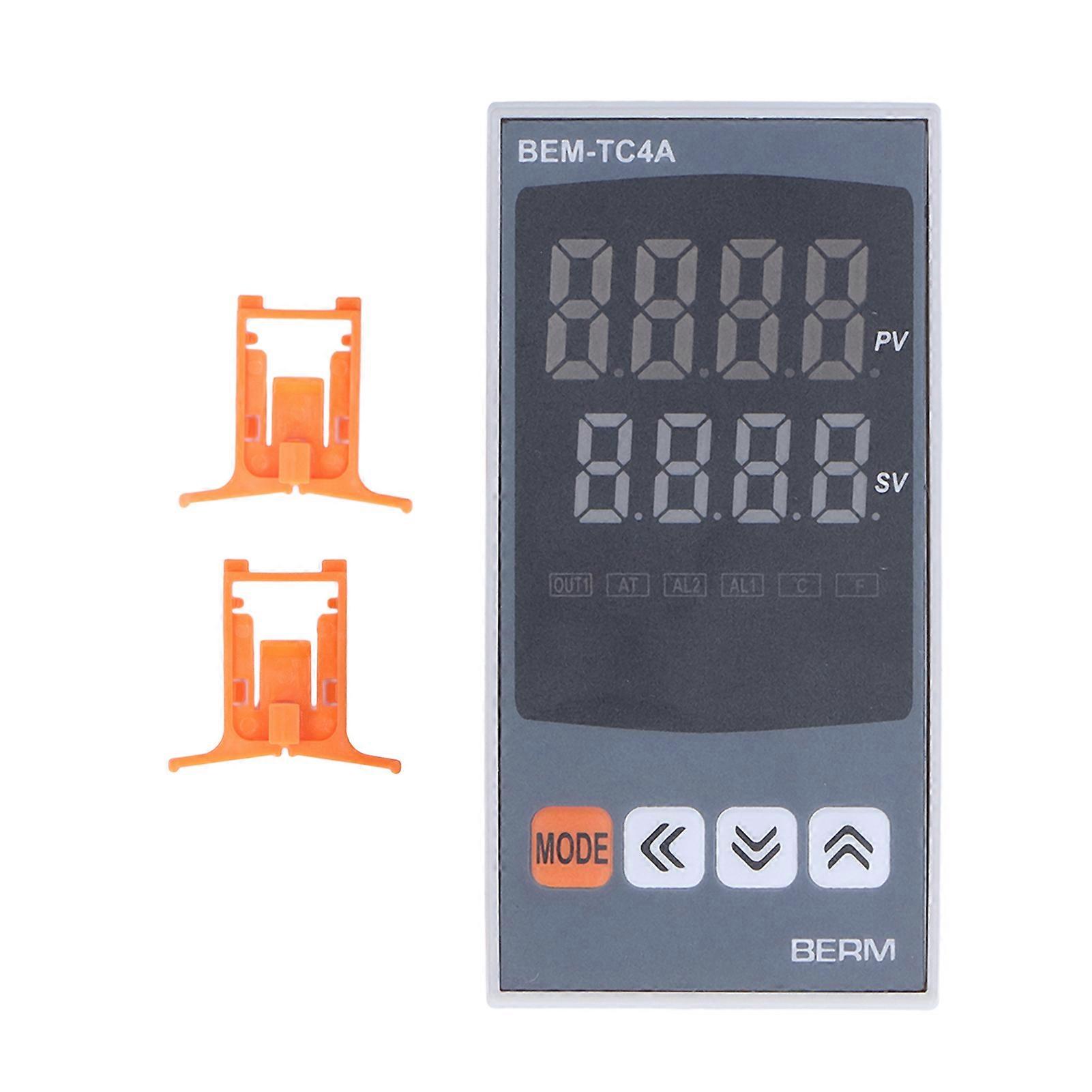 BERM LED Display Smart Temperature Controller PID Adjustment Dual Output Thermostat 100‑240VAC