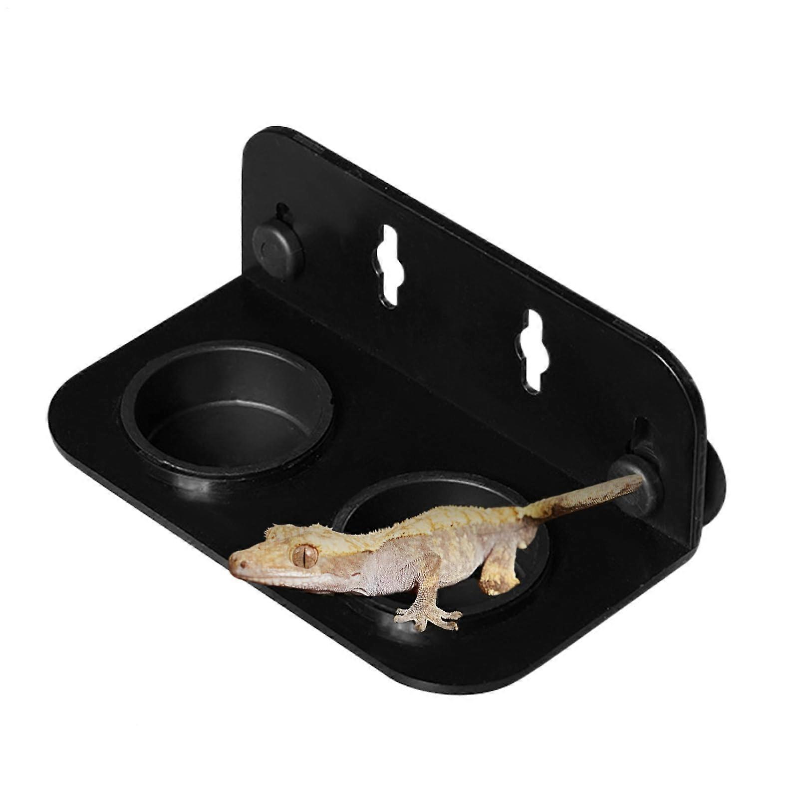 Gecko Feeding Bowl with Double Compartments and Suction Cup