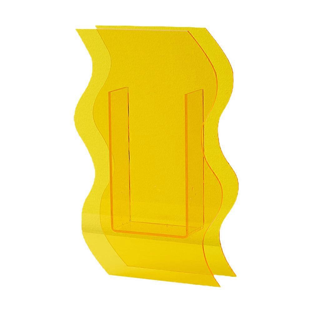 Acrylic Flower Vase with Wavy Design for Decor Yellow Color Adds Charm to Any Room 1 Piece